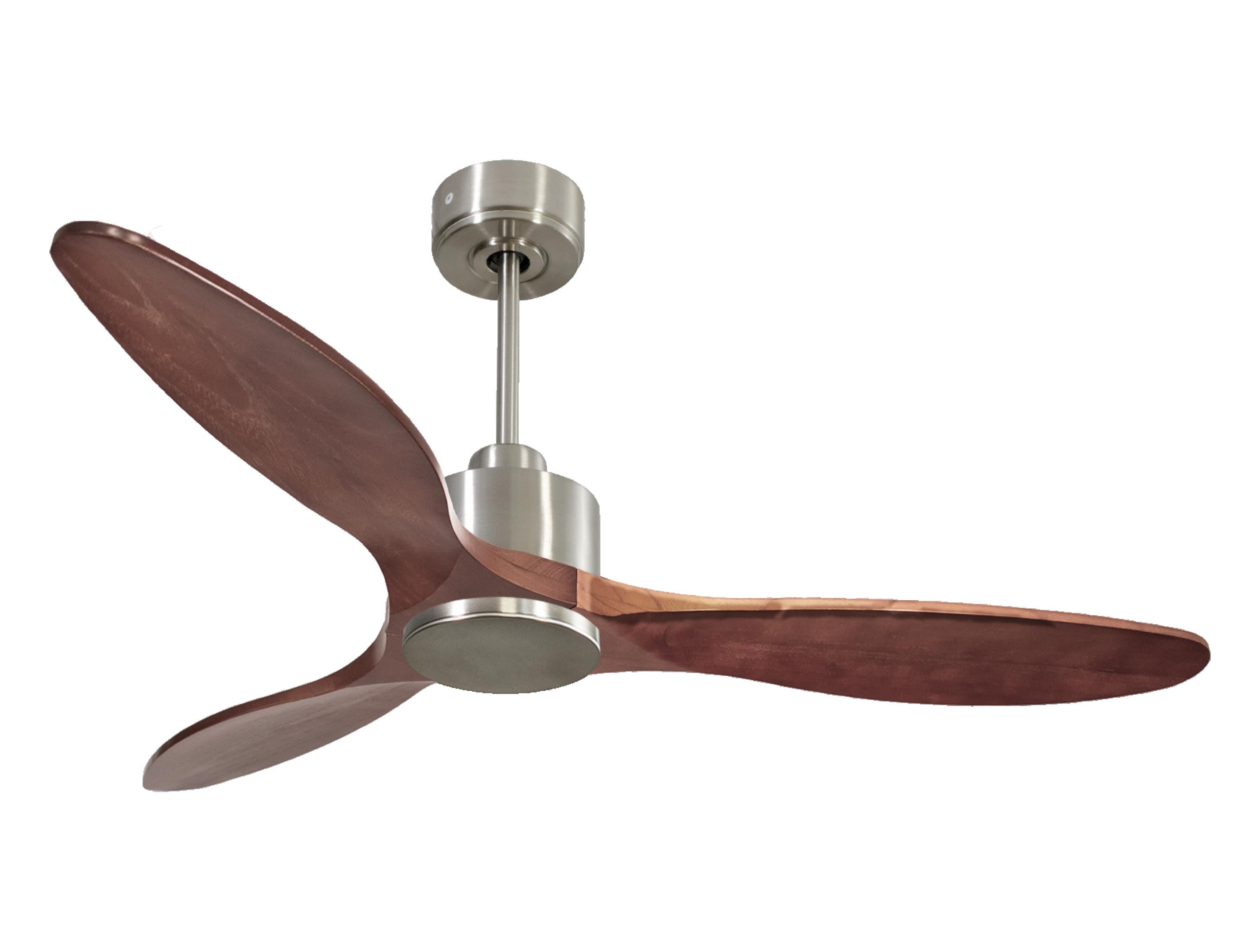 Ventilateur de plafond Réversible Thermostat Wifi Moteur à courant continu Toits en pente Télécommande Hypersilence Mémoire
