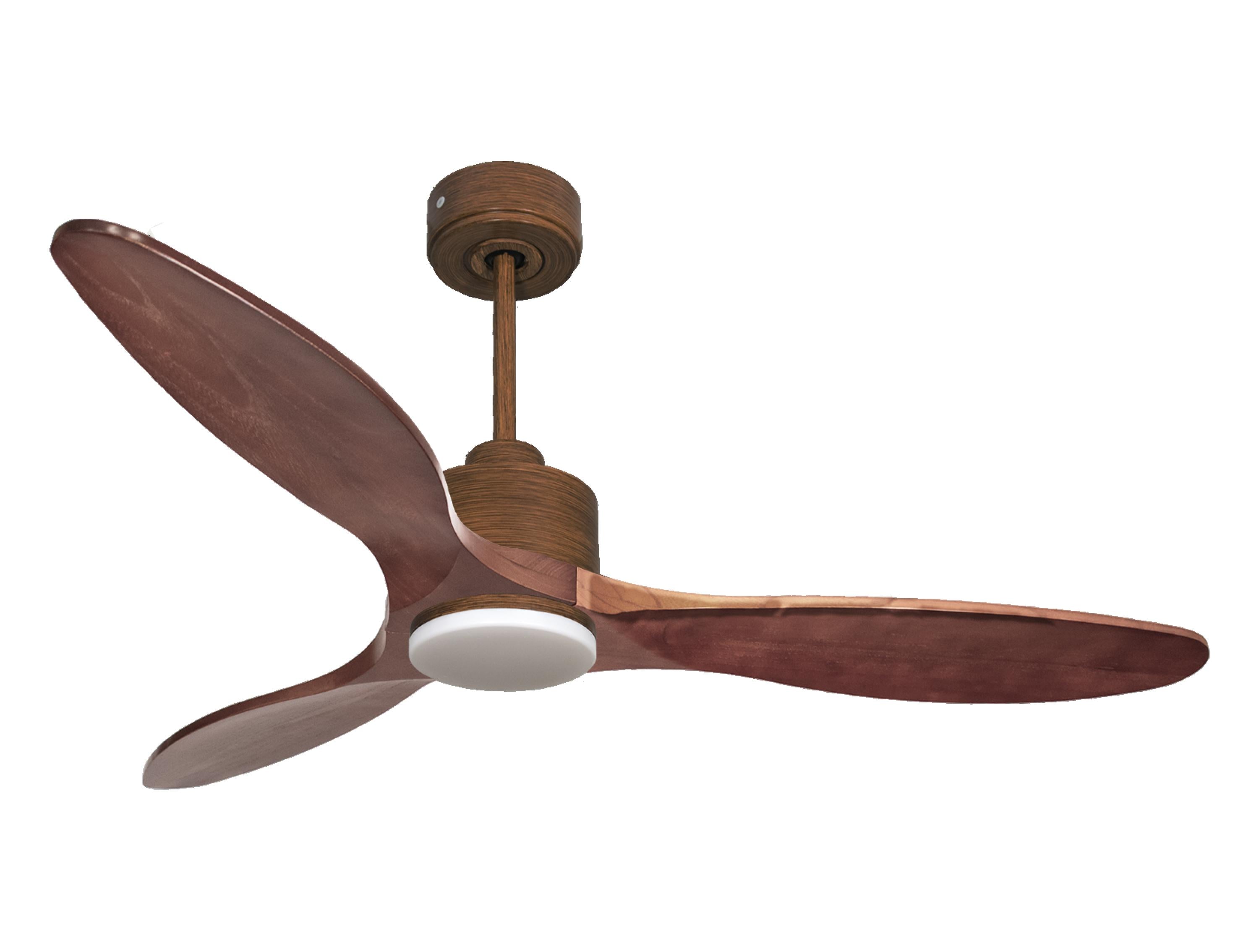 Ventilateur de plafond Réversible Thermostat Dimmable Wifi Moteur à courant continu Toits en pente Télécommande Lumière à trois tons Hypersilence Mémoire