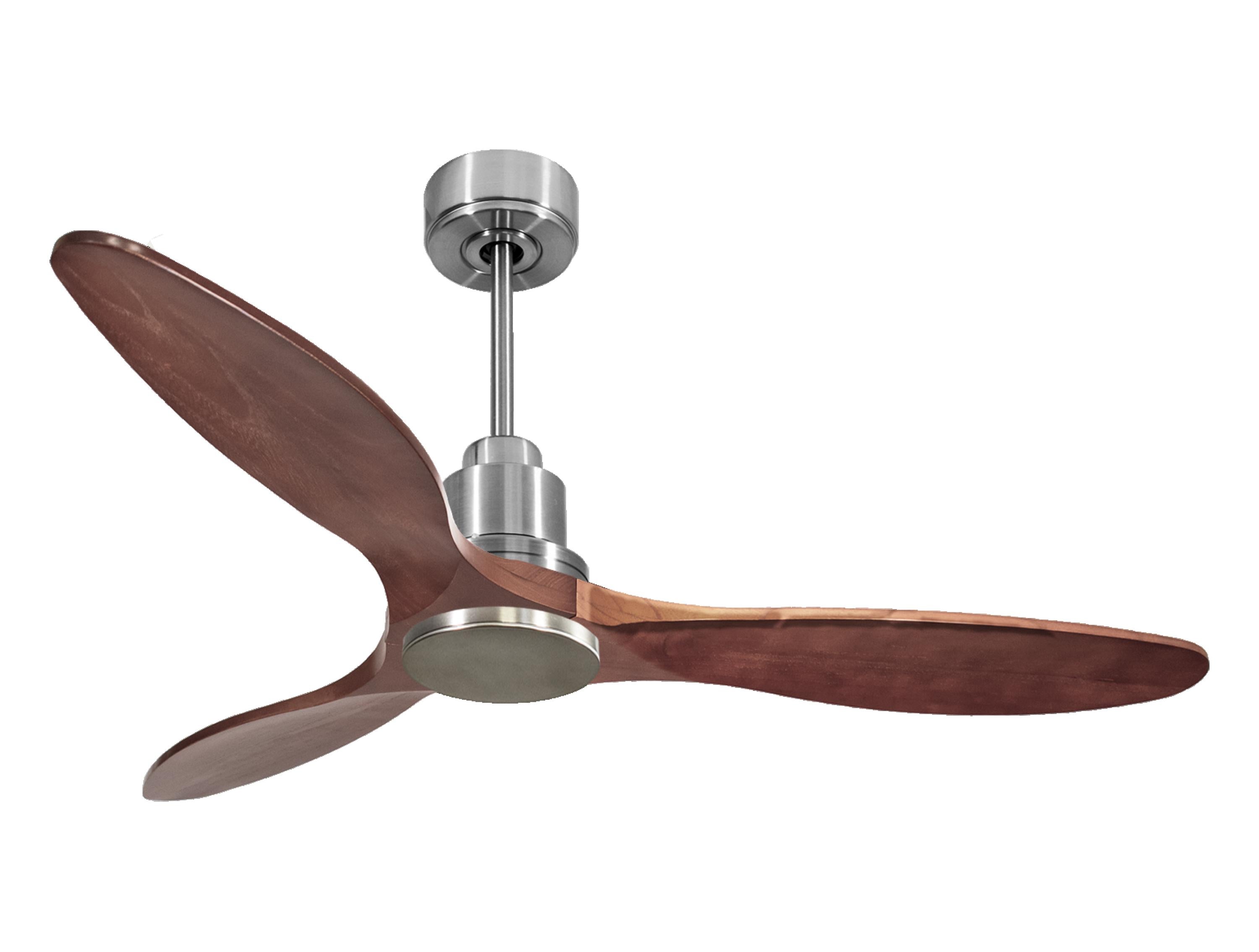 Ventilateur de plafond Réversible Thermostat Wifi Moteur à courant continu Toits en pente Télécommande Hypersilence Mémoire