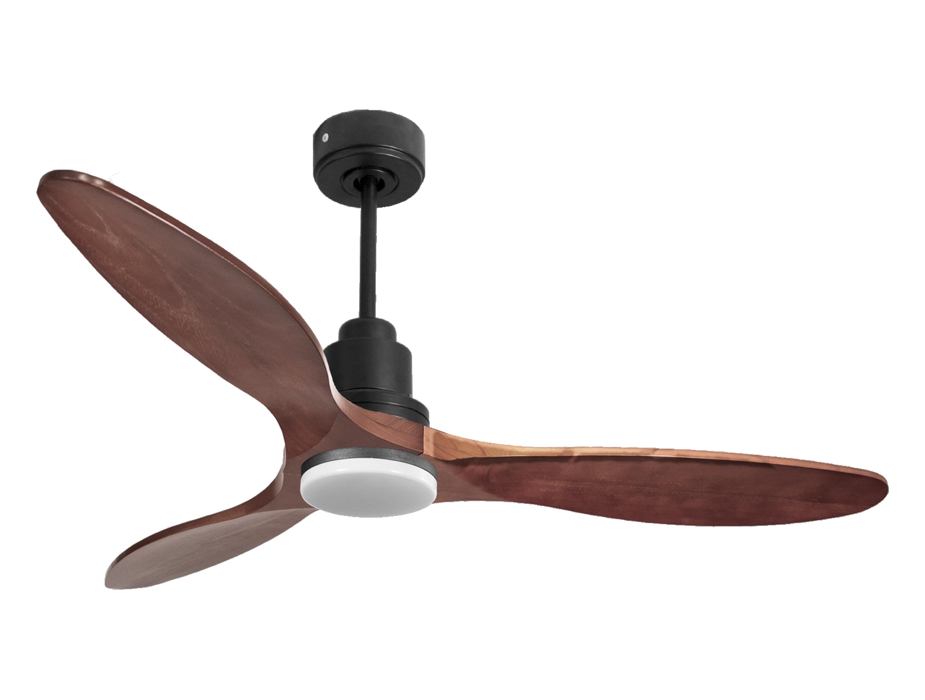 Ventilateur de plafond Réversible Thermostat Dimmable Wifi Moteur à courant continu Toits en pente Télécommande Lumière à trois tons Hypersilence Mémoire