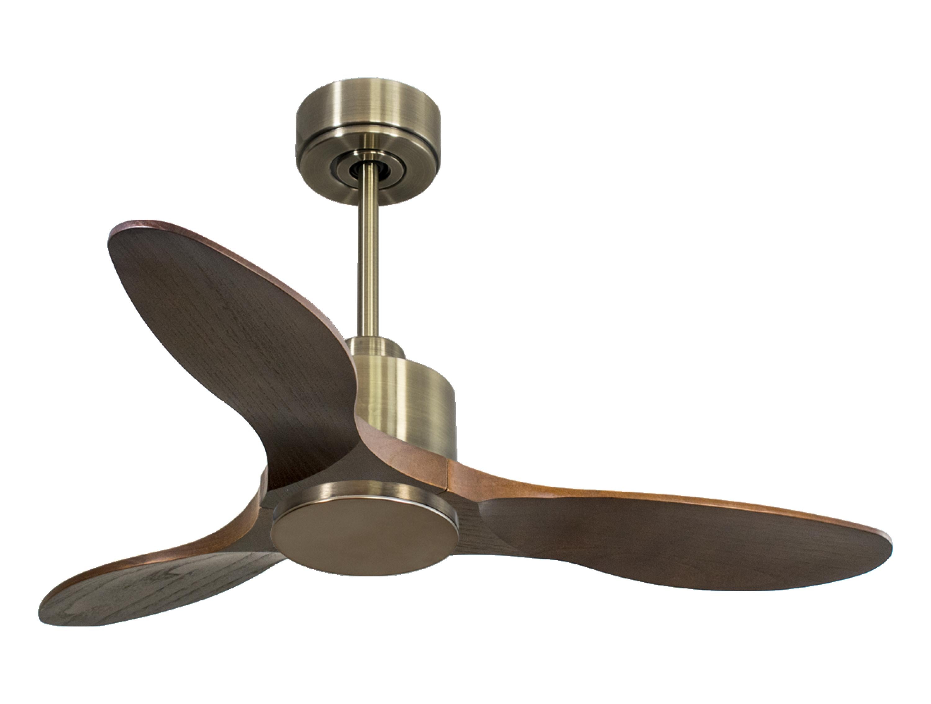 Ventilateur de plafond Réversible Thermostat Wifi Moteur à courant continu Toits en pente Télécommande Hypersilence Mémoire