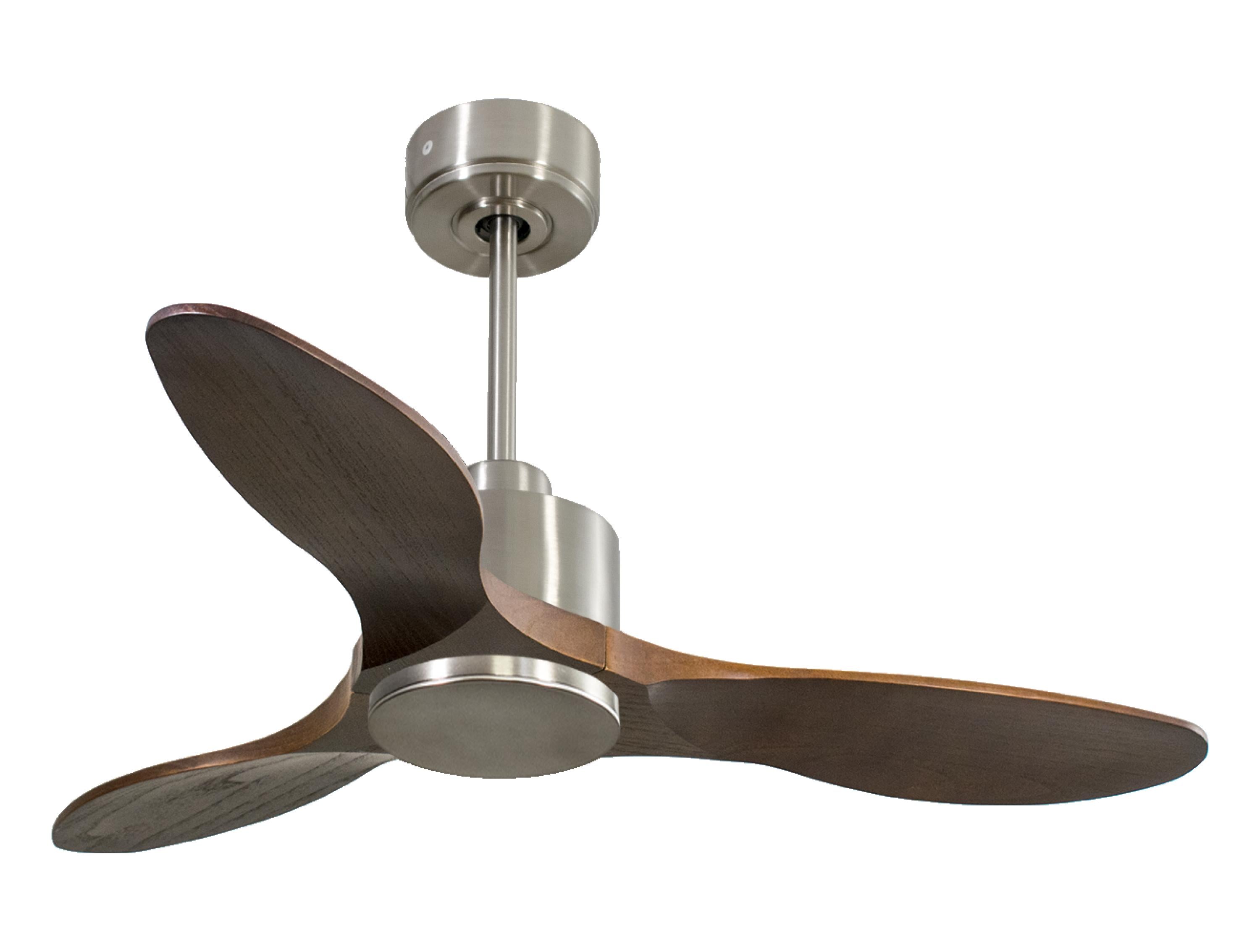 Ventilateur de plafond Réversible Thermostat Wifi Moteur à courant continu Toits en pente Télécommande Hypersilence Mémoire