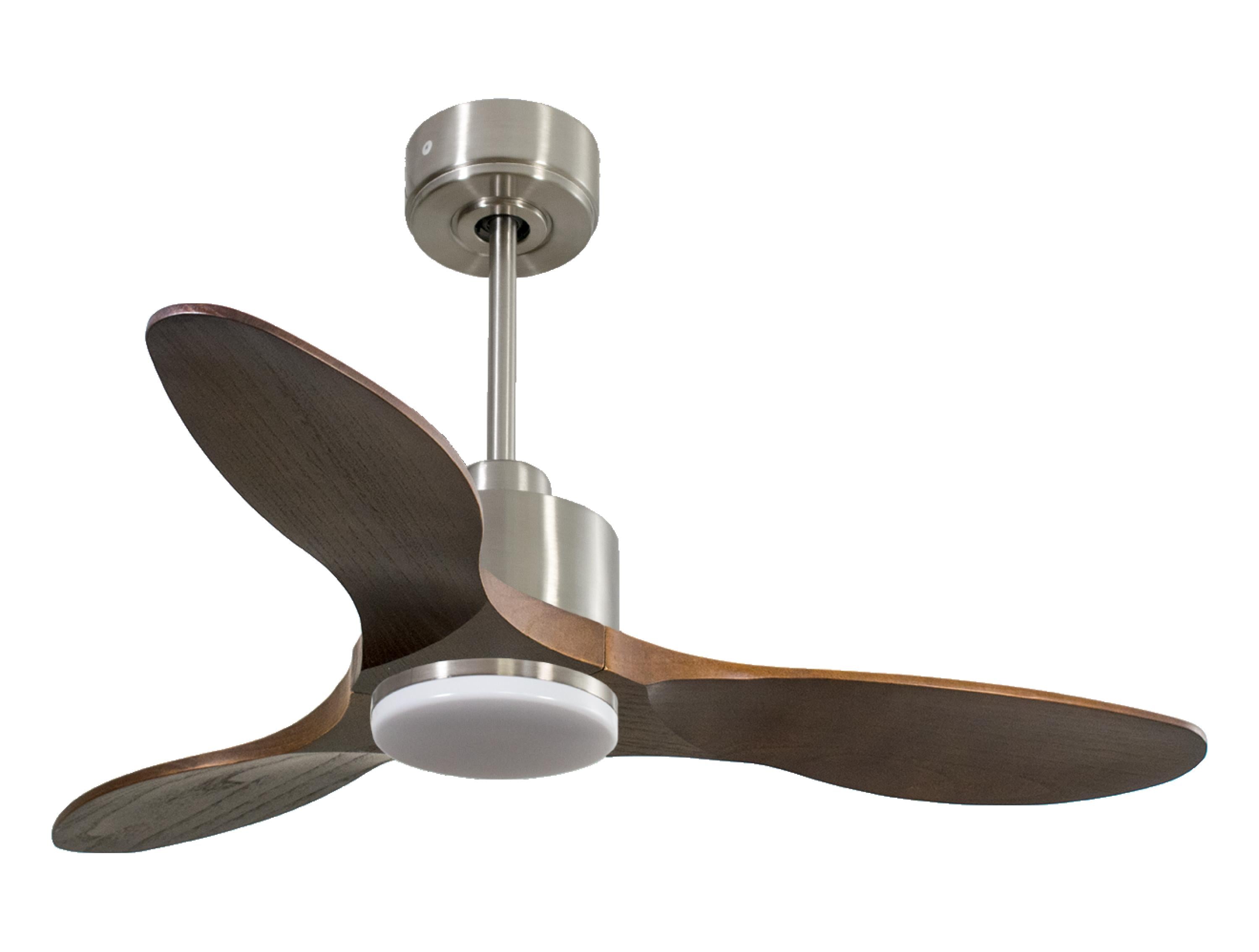 Ventilateur de plafond Réversible Thermostat Dimmable Wifi Moteur à courant continu Toits en pente Télécommande Lumière à trois tons Hypersilence Mémoire
