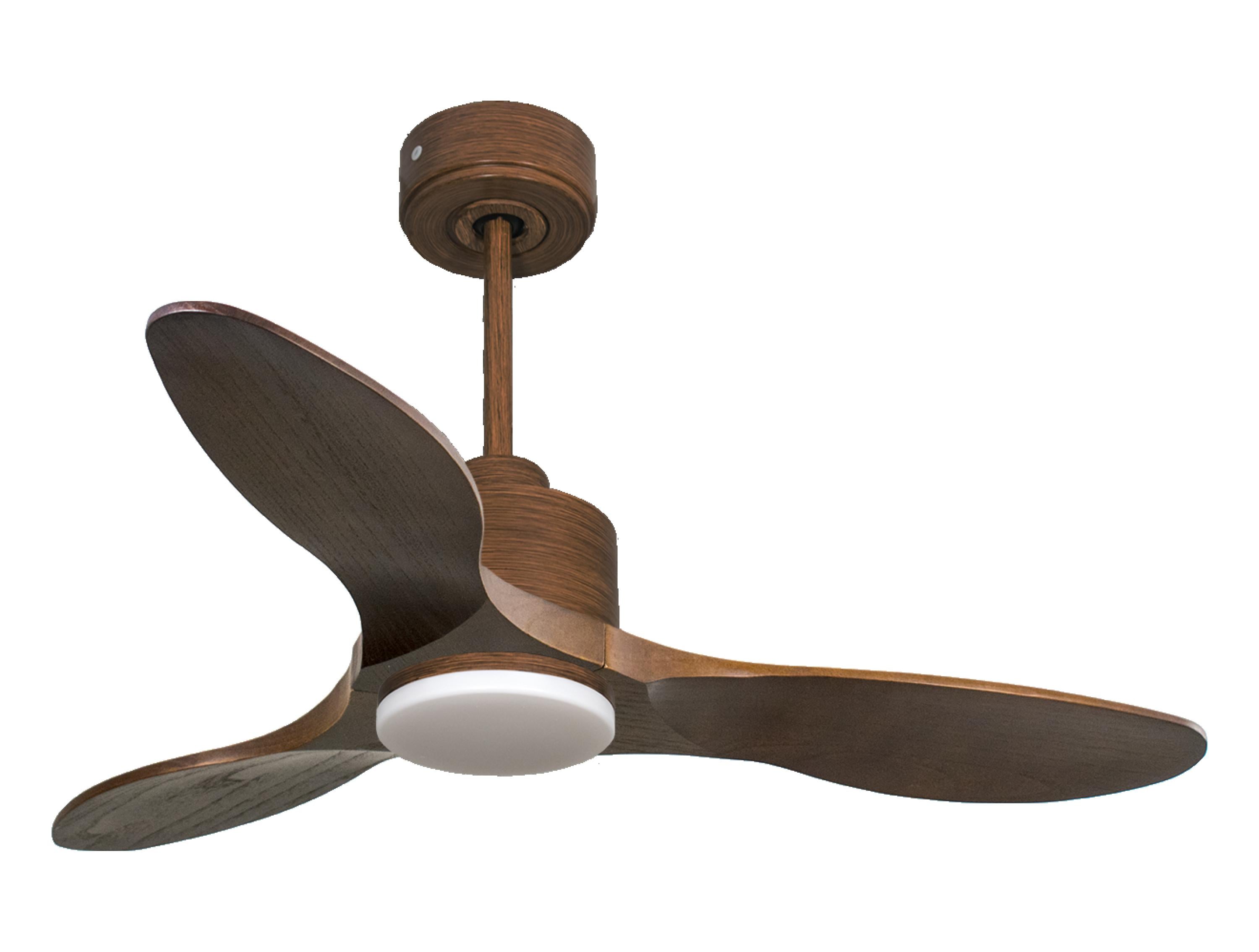 Ventilateur de plafond Réversible Thermostat Dimmable Wifi Moteur à courant continu Toits en pente Télécommande Lumière à trois tons Hypersilence Mémoire