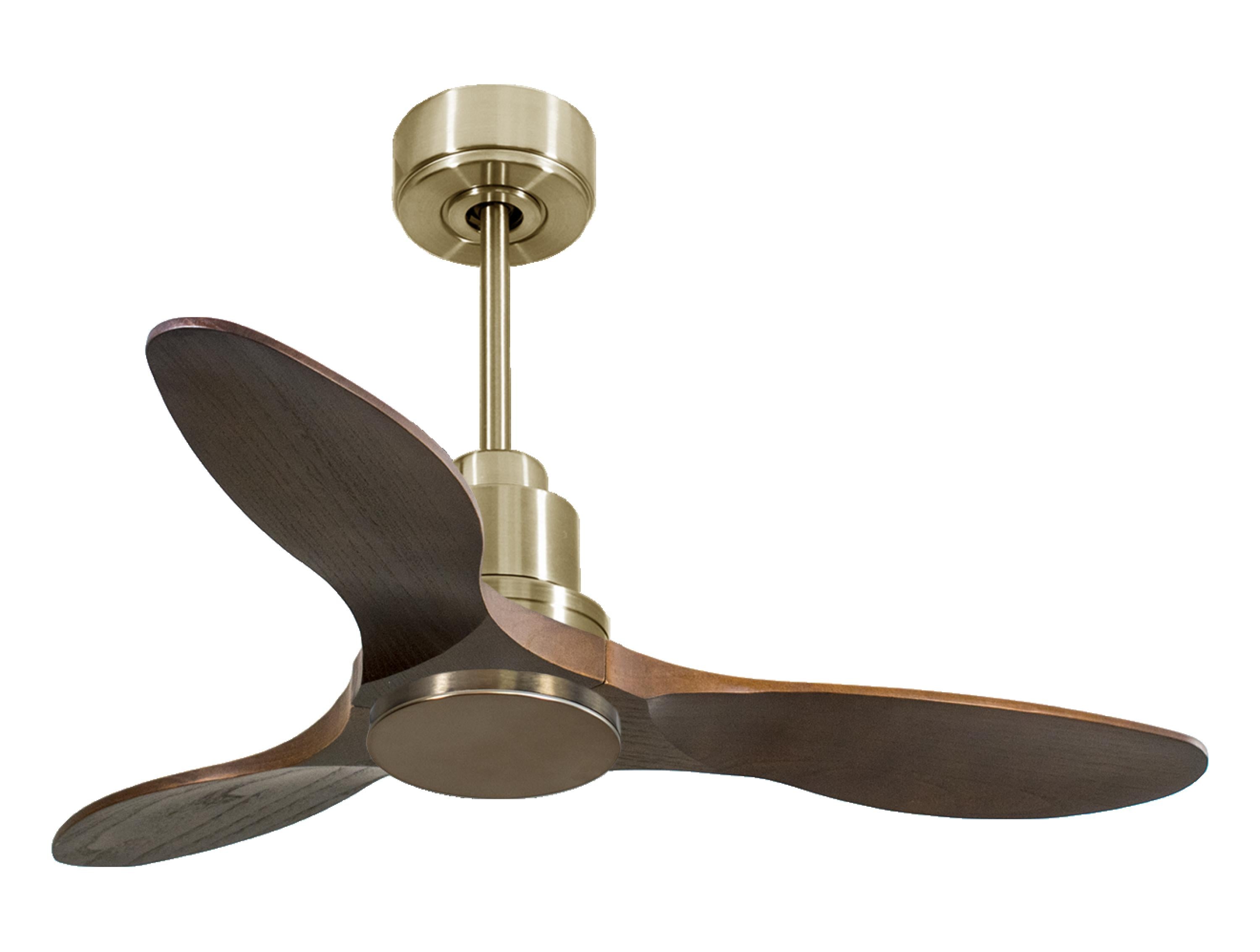 Ventilateur de plafond Réversible Thermostat Wifi Moteur à courant continu Toits en pente Télécommande Hypersilence Mémoire