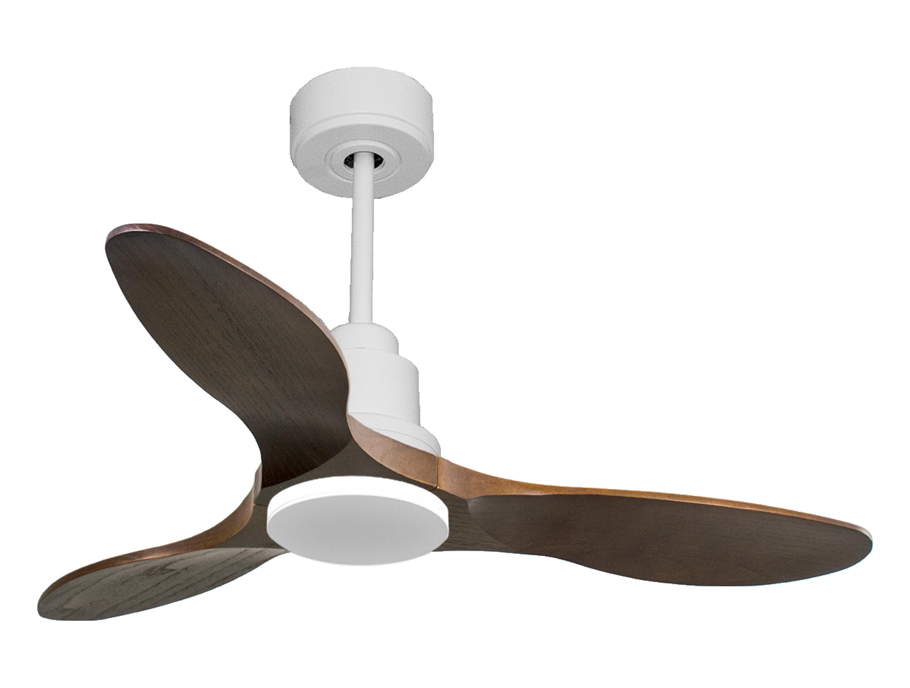 Ventilateur de plafond Réversible Thermostat Wifi Moteur à courant continu Toits en pente Télécommande Hypersilence Mémoire