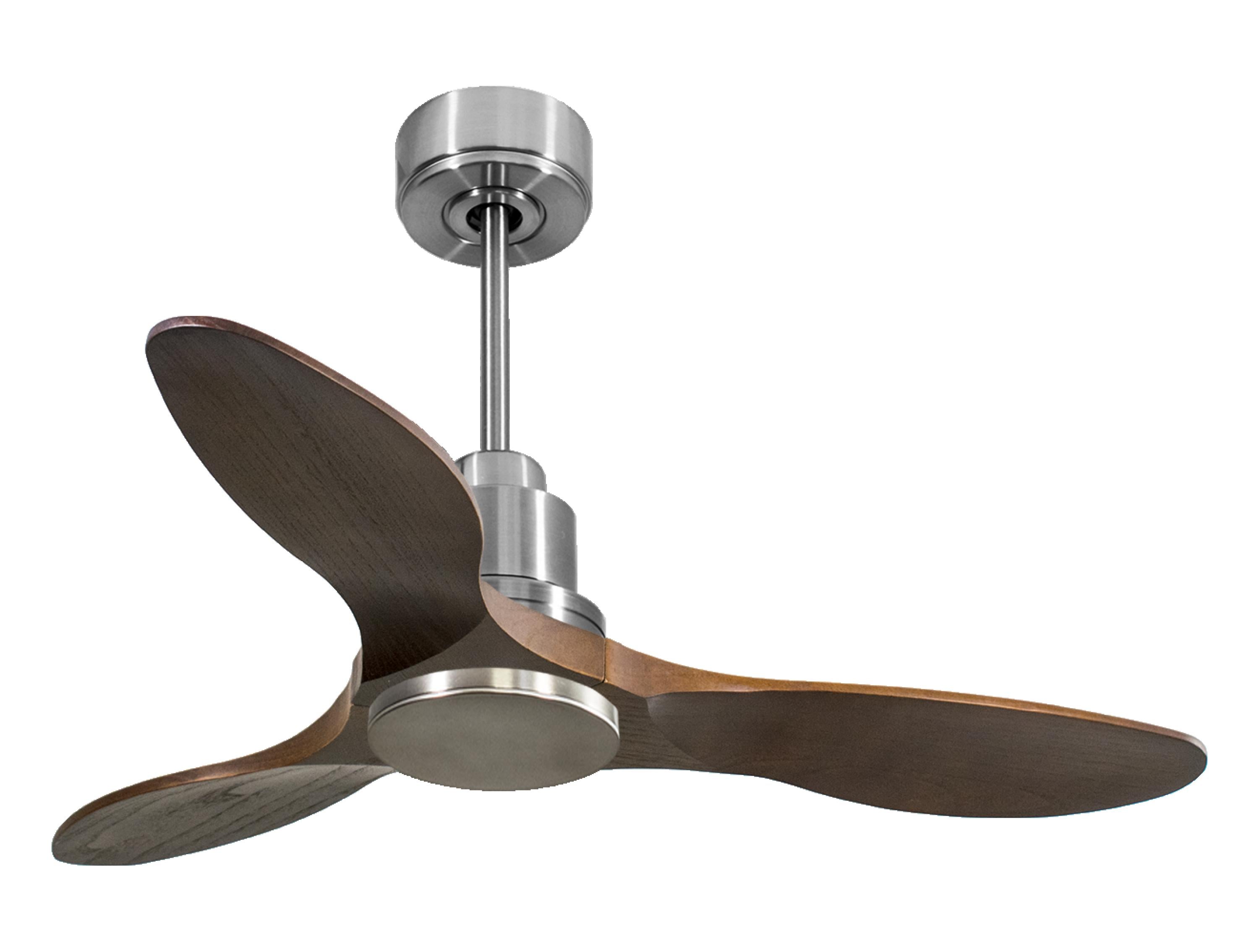 Ventilateur de plafond Réversible Thermostat Wifi Moteur à courant continu Toits en pente Télécommande Hypersilence Mémoire