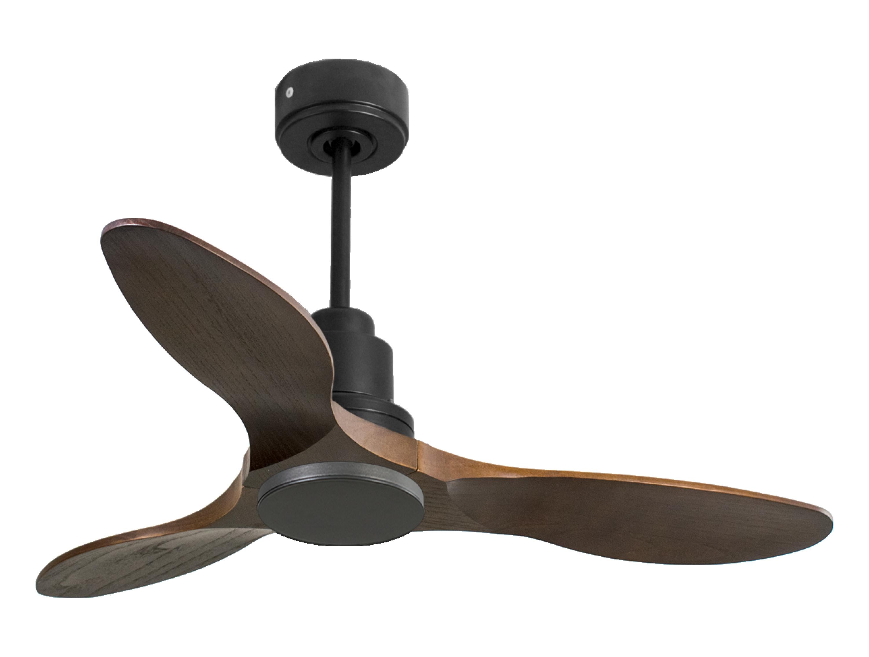 Ventilateur de plafond Réversible Thermostat Wifi Moteur à courant continu Toits en pente Télécommande Hypersilence Mémoire