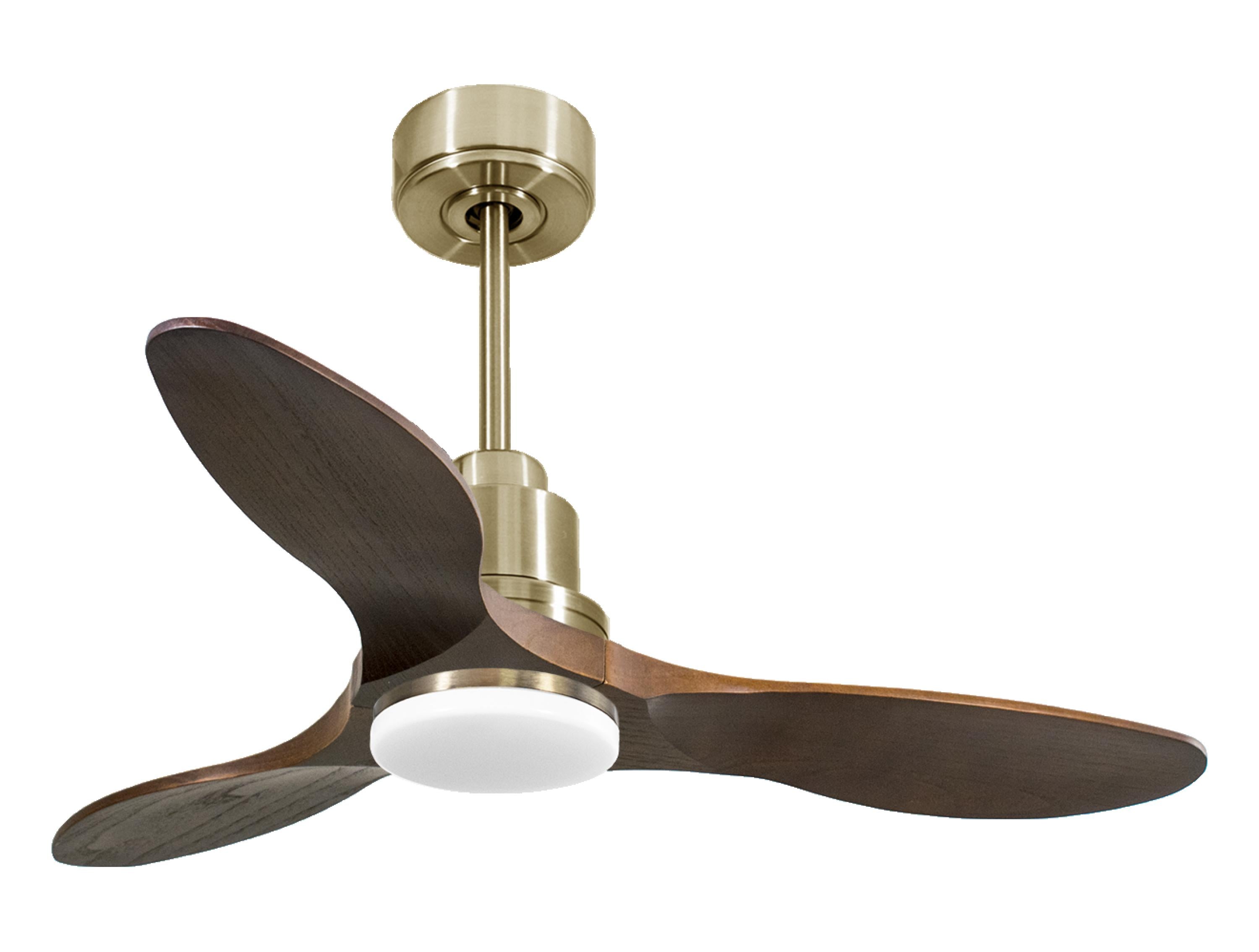 Ventilateur de plafond Réversible  Thermostat Dimmable Wifi Moteur à courant continu Toits en pente Télécommande Lumière à trois tons Hypersilence Mémoire