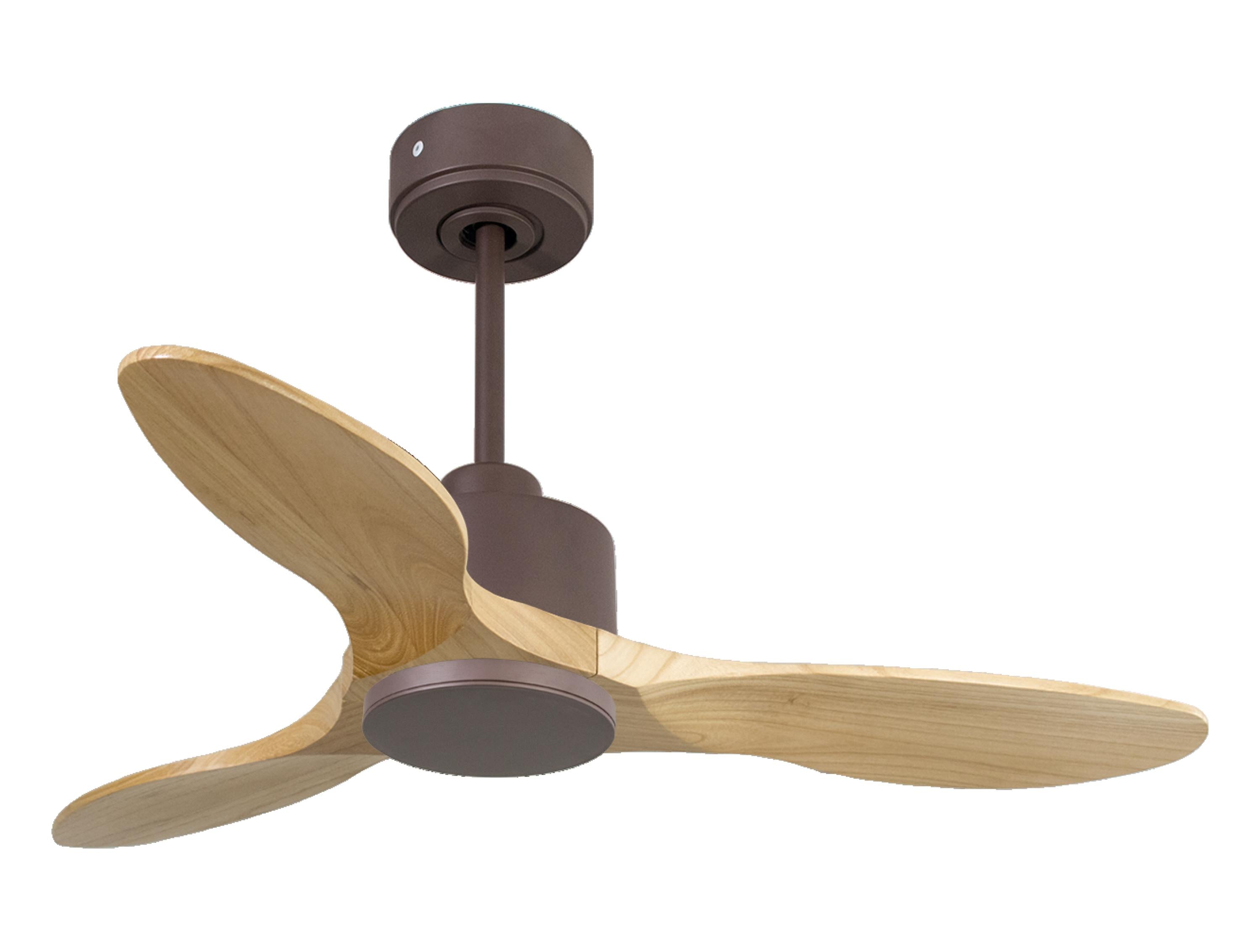 Ventilateur de plafond Réversible Thermostat Wifi Moteur à courant continu Toits en pente Télécommande Hypersilence Mémoire