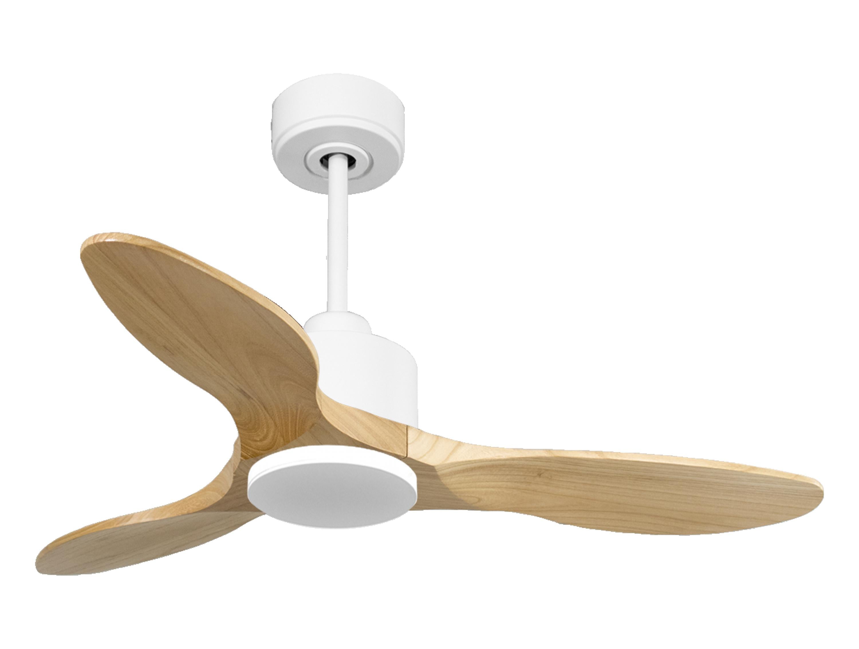 Ventilateur de plafond Réversible Thermostat Wifi Moteur à courant continu Toits en pente Télécommande Hypersilence Mémoire