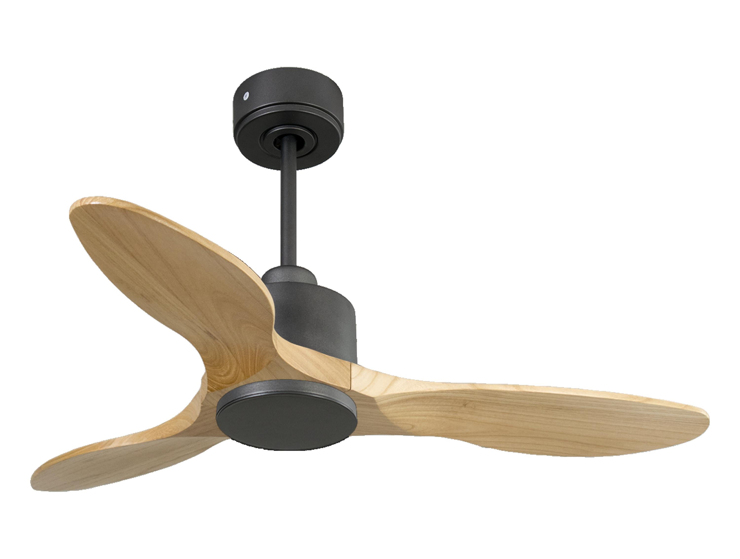 Ventilateur de plafond Réversible Thermostat Wifi Moteur à courant continu Toits en pente Télécommande Hypersilence Mémoire