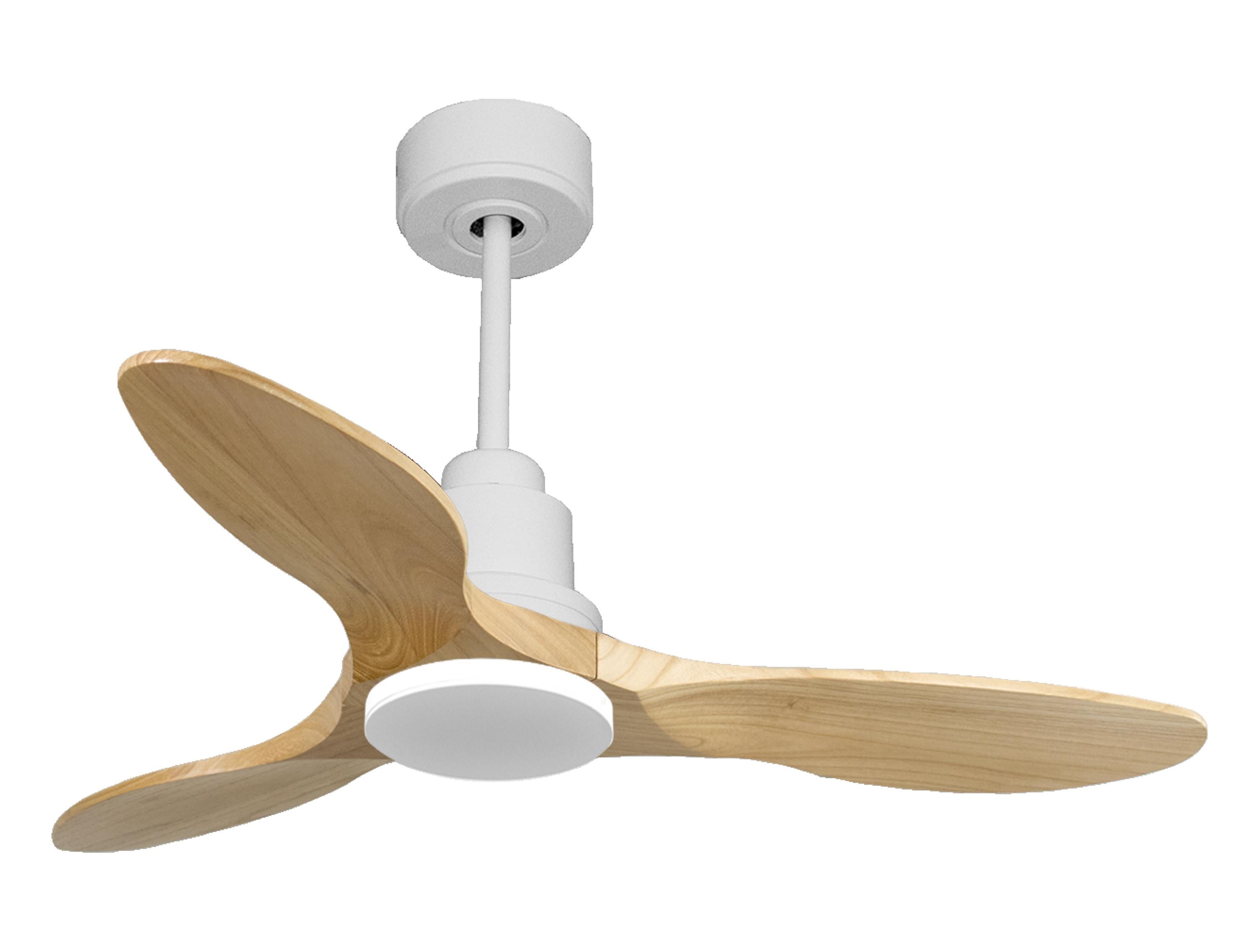 Ventilateur de plafond Réversible Thermostat Wifi Moteur à courant continu Toits en pente Télécommande Hypersilence Mémoire