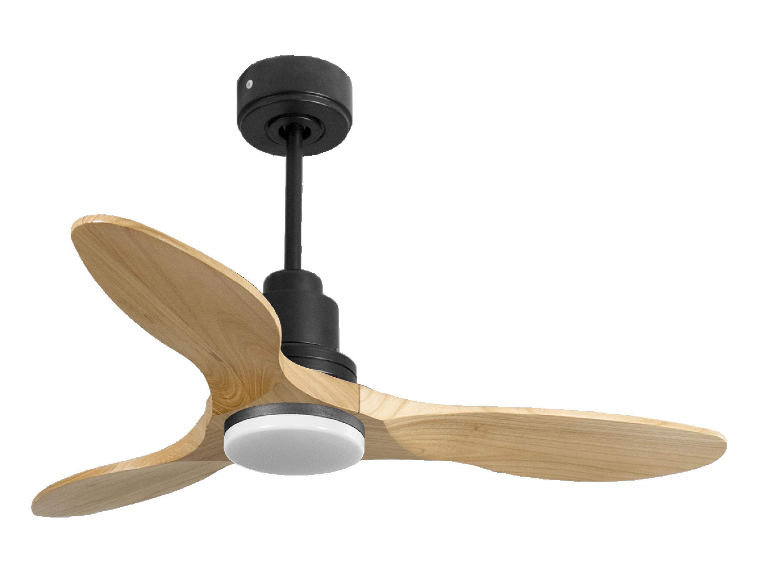 Ventilateur de plafond Réversible Thermostat Dimmable Wifi Moteur à courant continu Toits en pente Télécommande Lumière à trois tons Hypersilence Mémoire