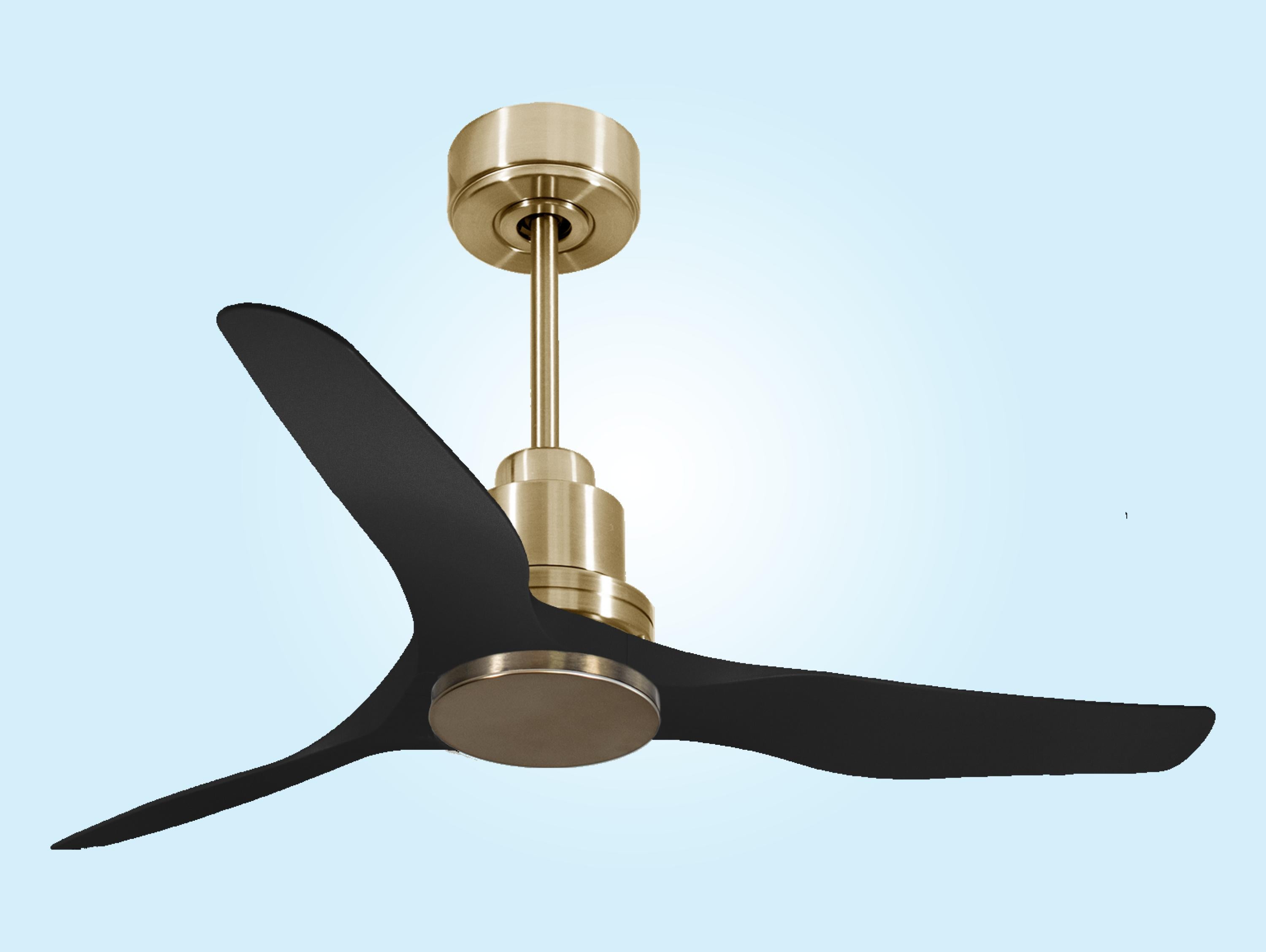 Ventilateur de plafond Réversible Thermostat Wifi Moteur à courant continu Toits en pente Télécommande Adaptateur 2/3 Lames Hypersilence Mémoire