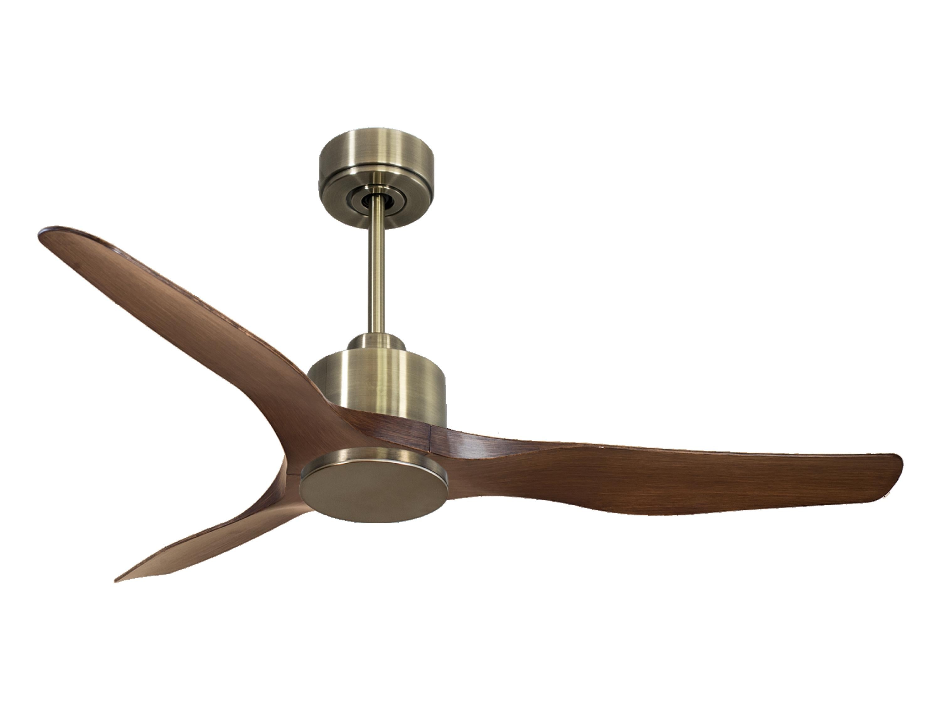 Ventilateur de plafond Réversible Thermostat Wifi Moteur à courant continu Toits en pente Télécommande Adaptateur 2/3 Lames Hypersilence Mémoire