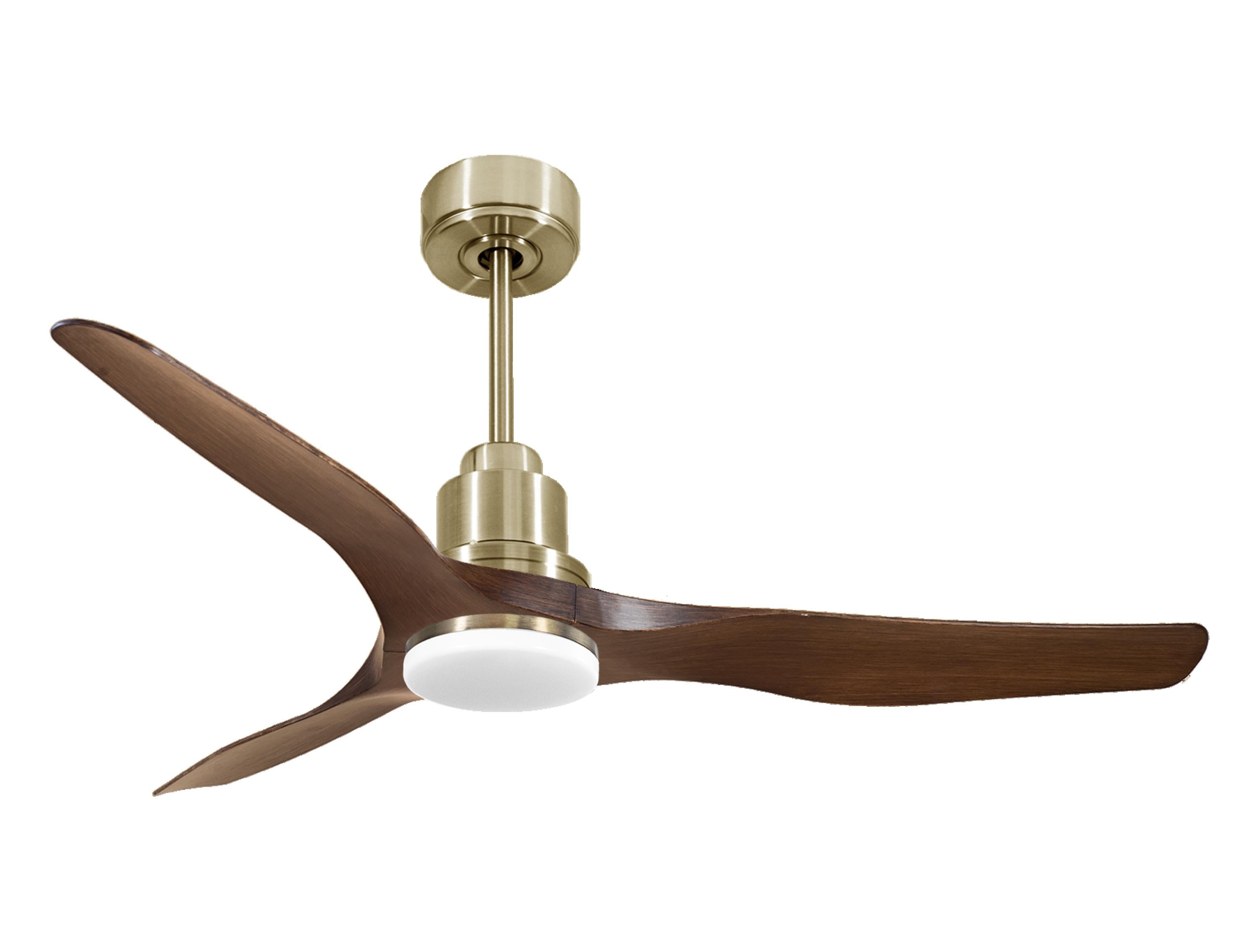 Ventilateur de plafond Réversible  Thermostat Dimmable Wifi Moteur à courant continu Toits en pente Télécommande Lumière à trois tons Adaptateur 2/3 Lames