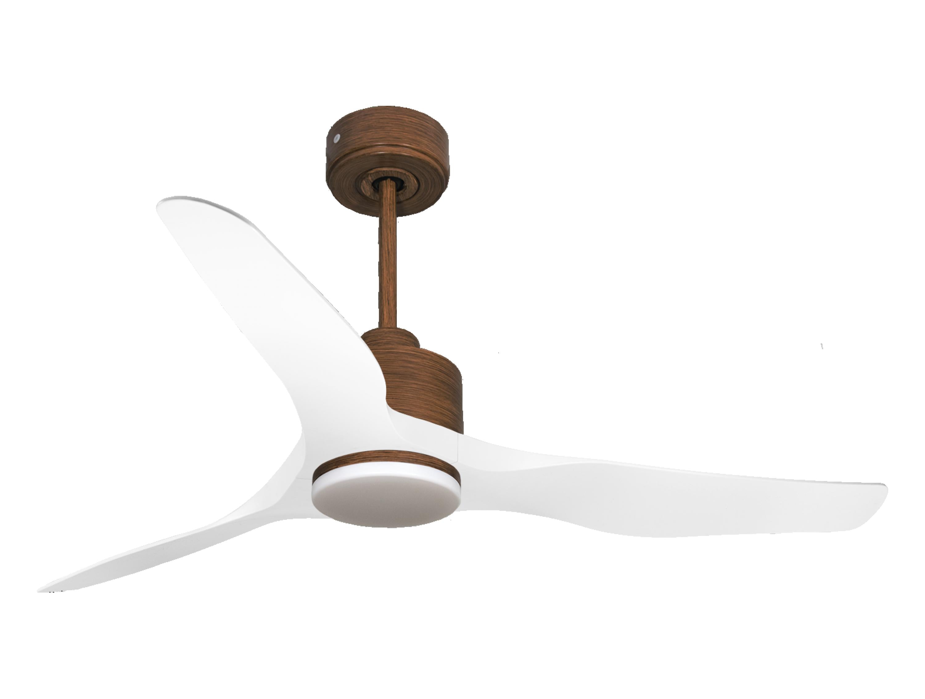 Ventilateur de plafond Réversible Thermostat Dimmable Wifi Moteur à courant continu Toits en pente Télécommande Lumière à trois tons Adaptateur 2/3 Lames
