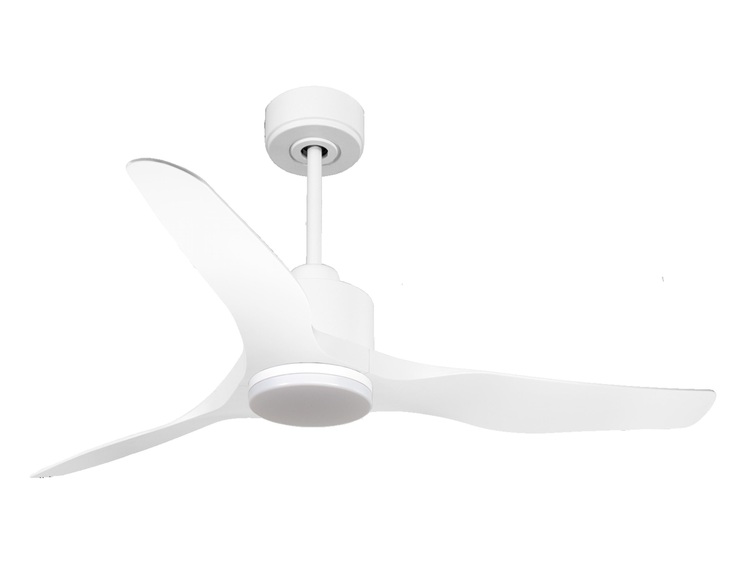 Ventilateur de plafond Réversible Thermostat Dimmable Wifi Moteur à courant continu Toits en pente Télécommande Lumière à trois tons Adaptateur 2/3 Lames
