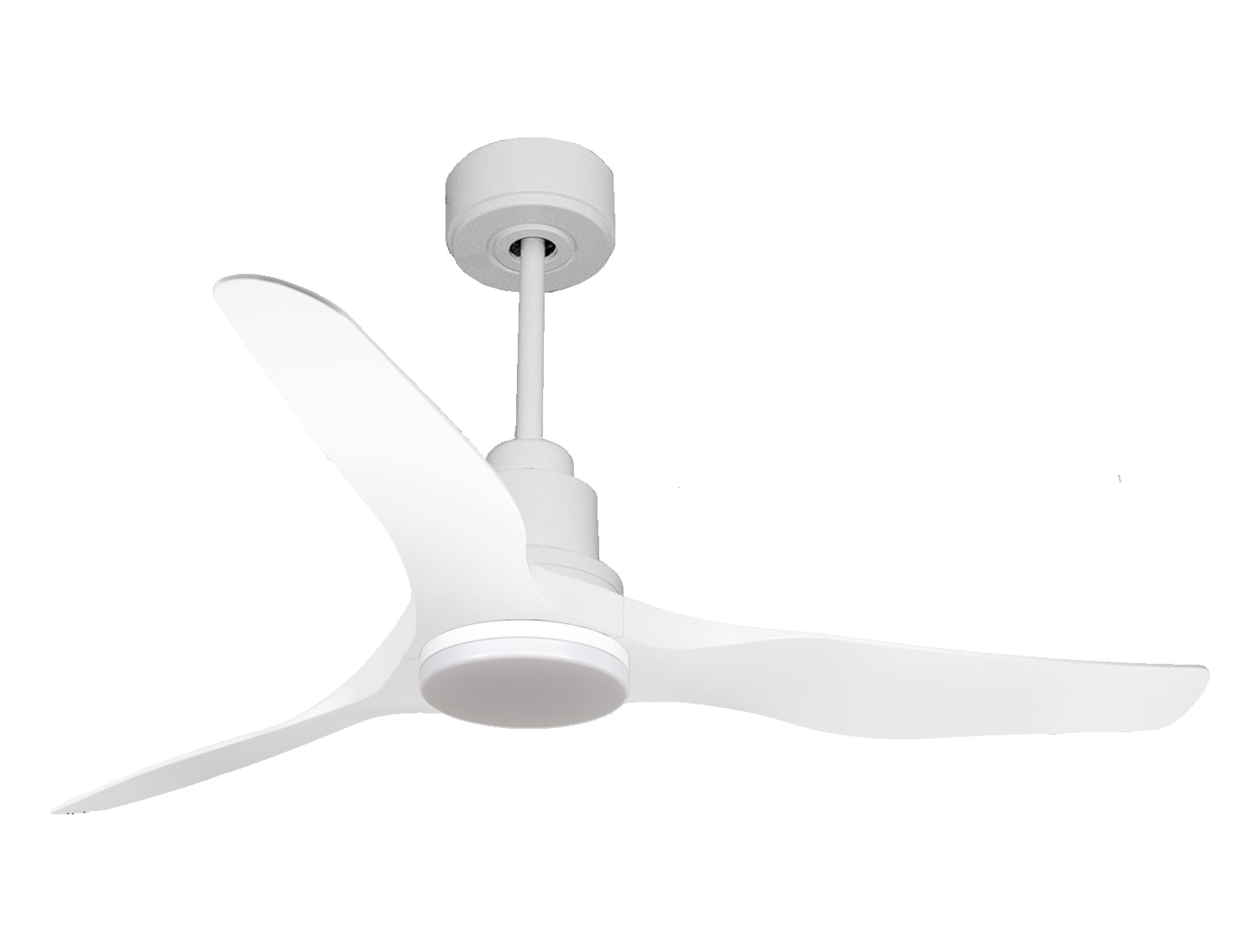 Ventilateur de plafond Réversible Thermostat Dimmable Wifi Moteur à courant continu Toits en pente Télécommande Lumière à trois tons Adaptateur 2/3 Lames