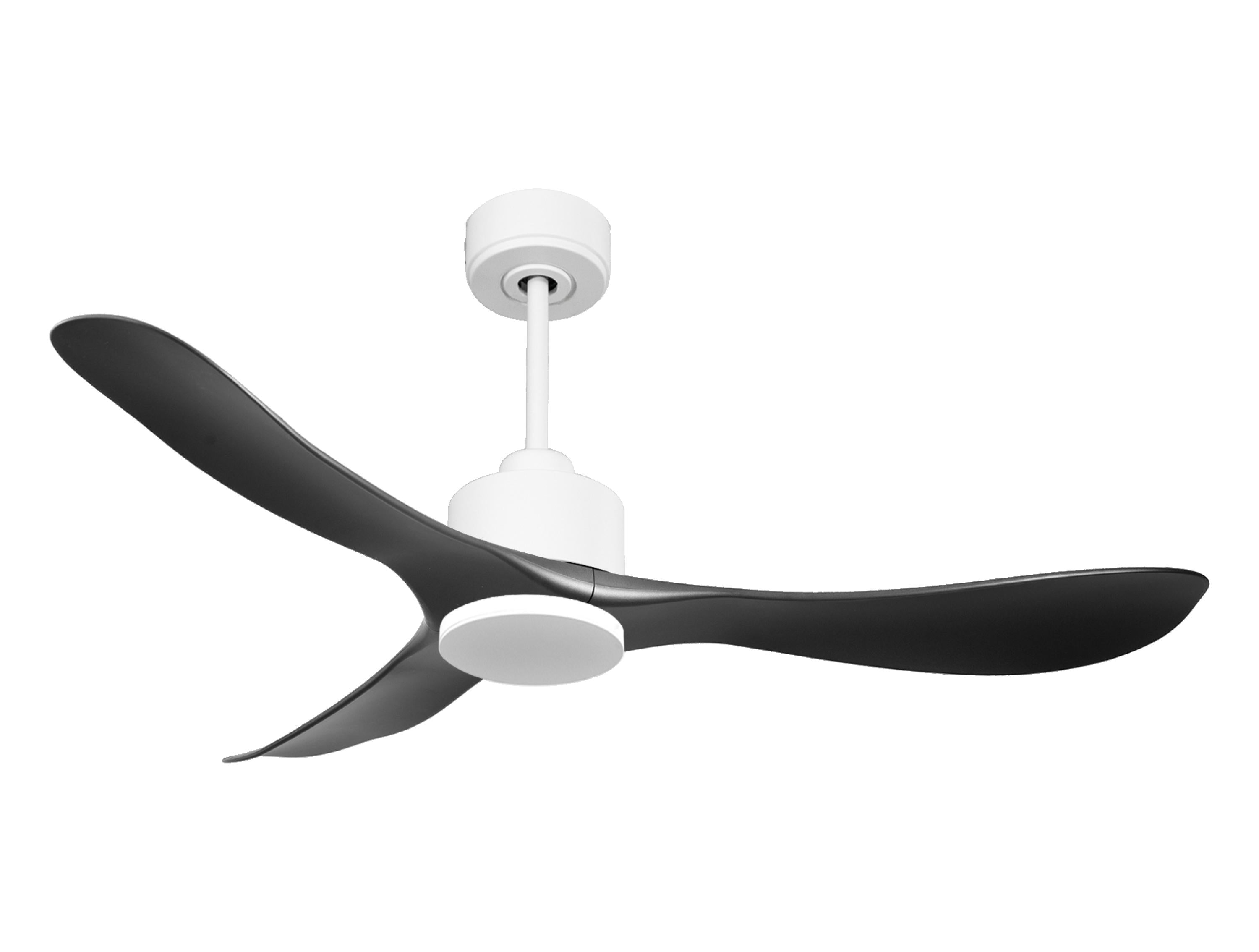 Ventilateur de plafond Réversible Thermostat Wifi Moteur à courant continu Toits en pente Télécommande Hypersilence Mémoire