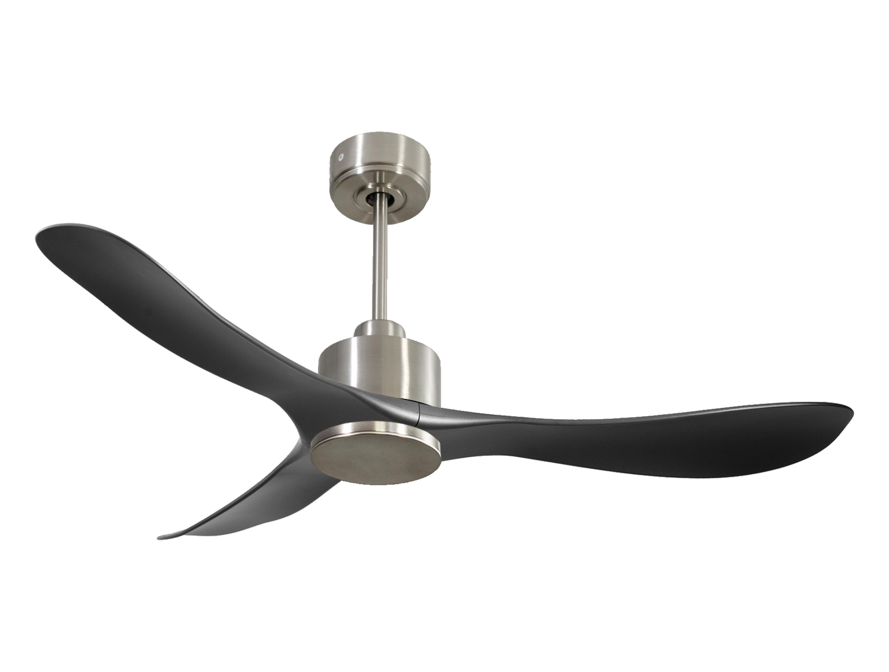 Ventilateur de plafond Réversible Thermostat Wifi Moteur à courant continu Toits en pente Télécommande Hypersilence Mémoire