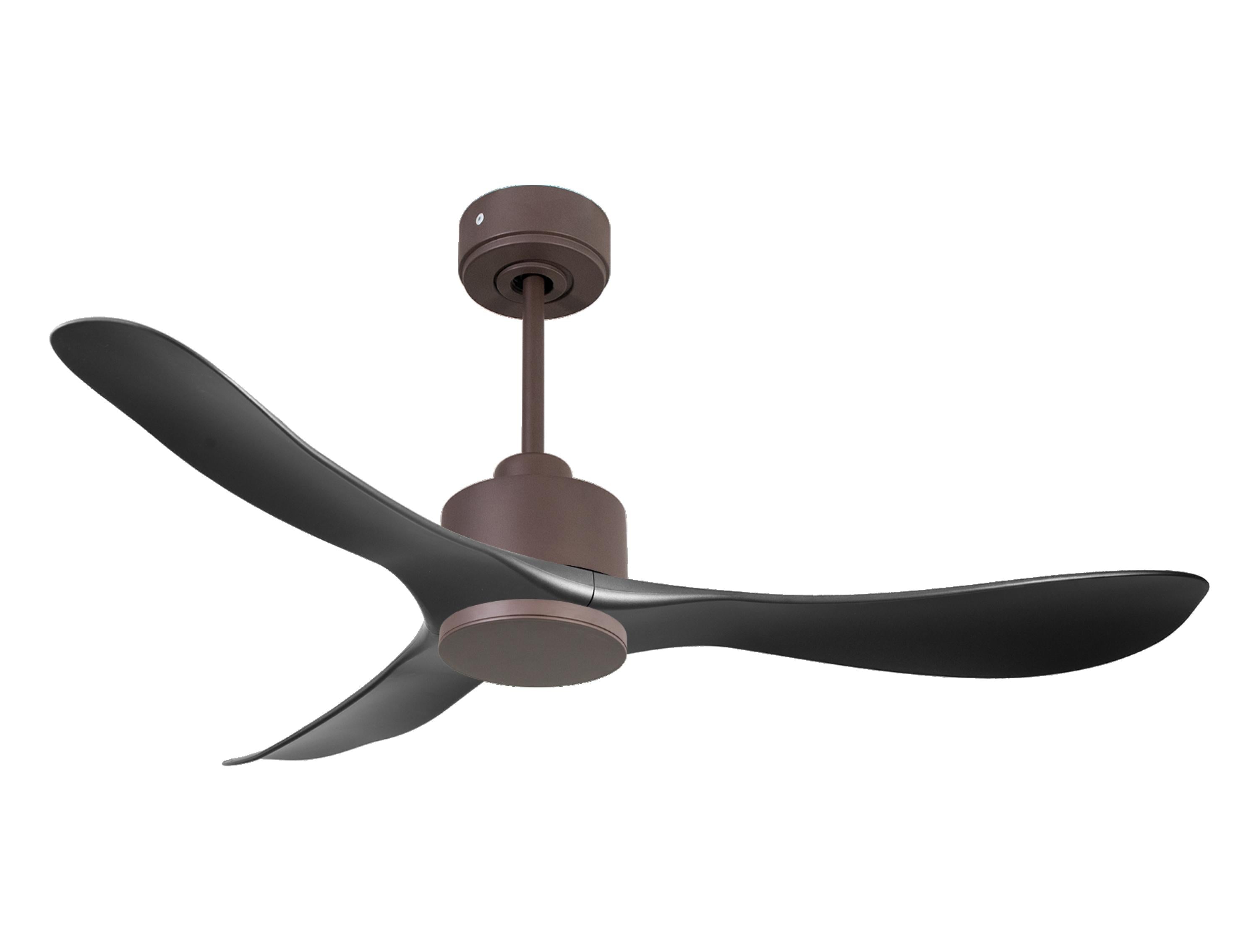 Ventilateur de plafond Réversible Thermostat Wifi Moteur à courant continu Toits en pente Télécommande Hypersilence Mémoire