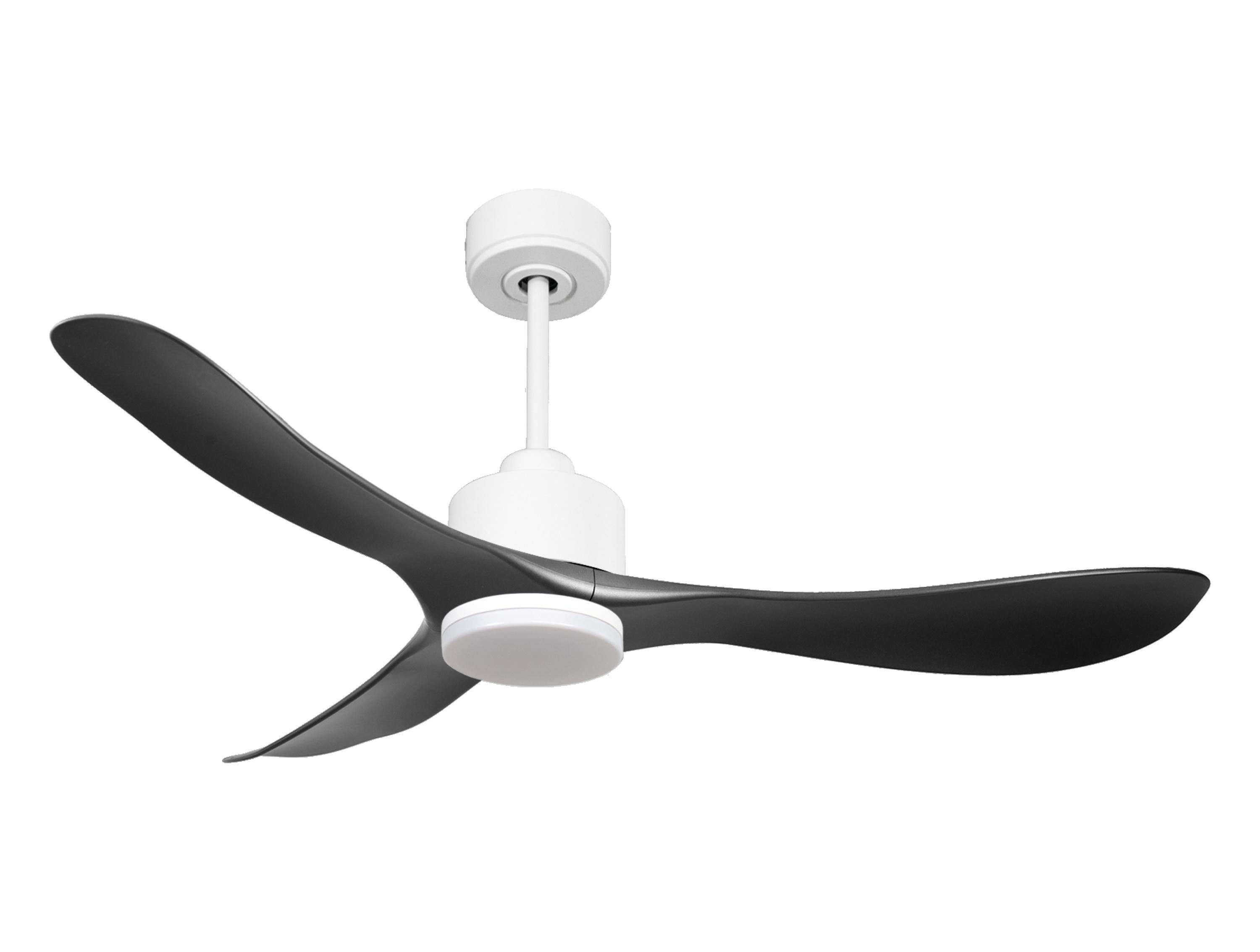 Ventilateur de plafond Réversible Thermostat Dimmable Wifi Moteur à courant continu Toits en pente Télécommande Lumière à trois tons Hypersilence Mémoire