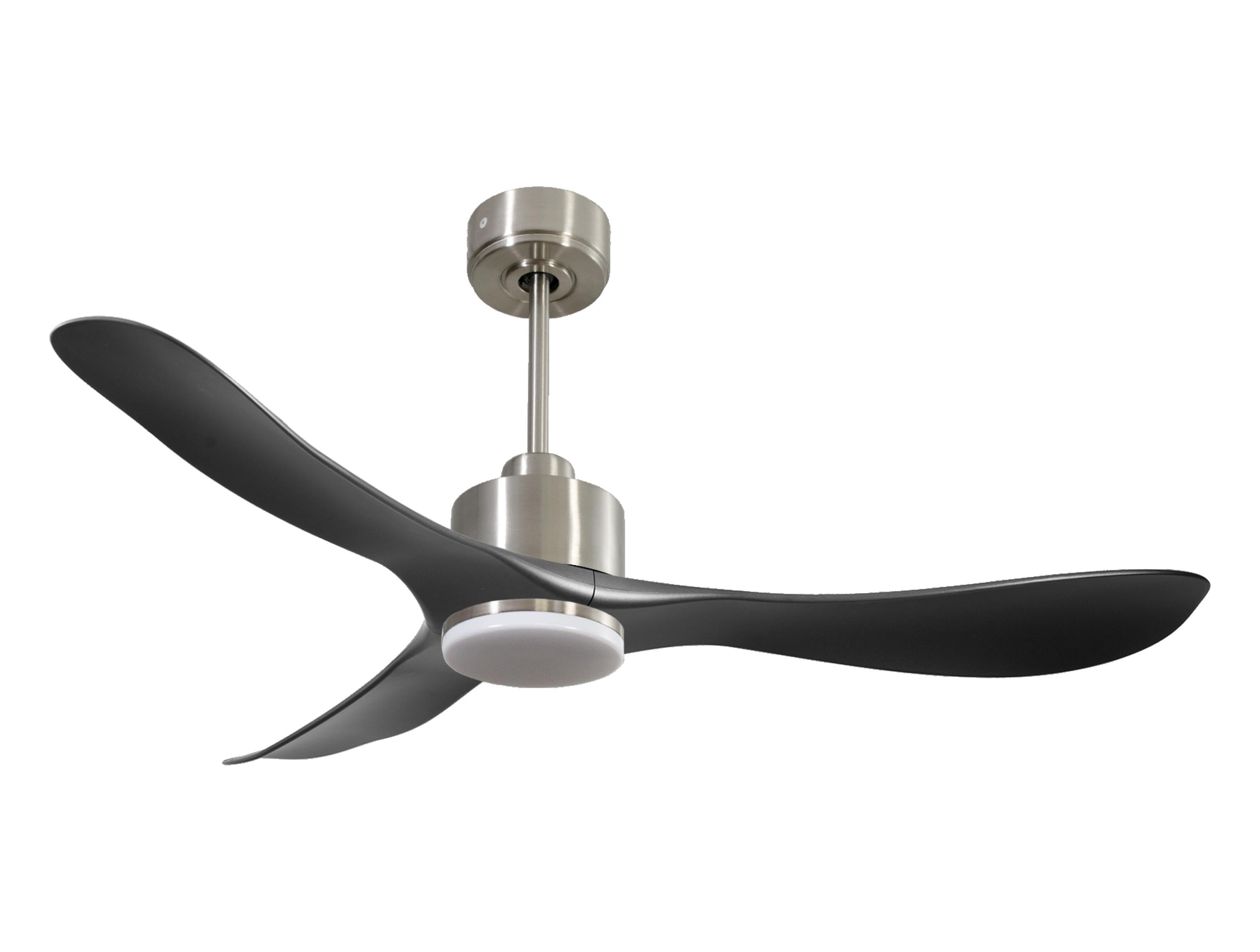 Ventilateur de plafond Réversible Thermostat Dimmable Wifi Moteur à courant continu Toits en pente Télécommande Lumière à trois tons Hypersilence Mémoire