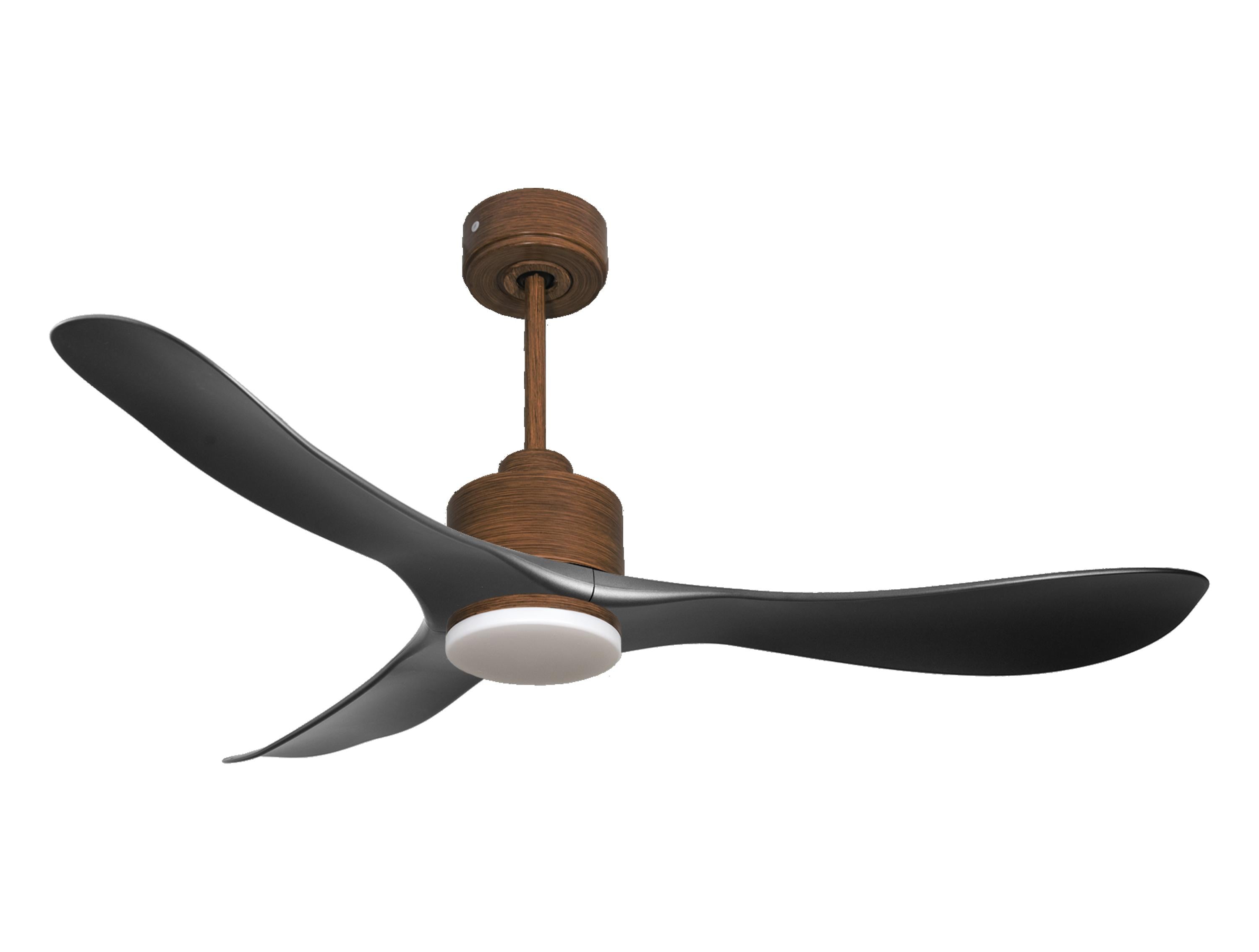 Ventilateur de plafond Réversible Thermostat Dimmable Wifi Moteur à courant continu Toits en pente Télécommande Lumière à trois tons Hypersilence Mémoire
