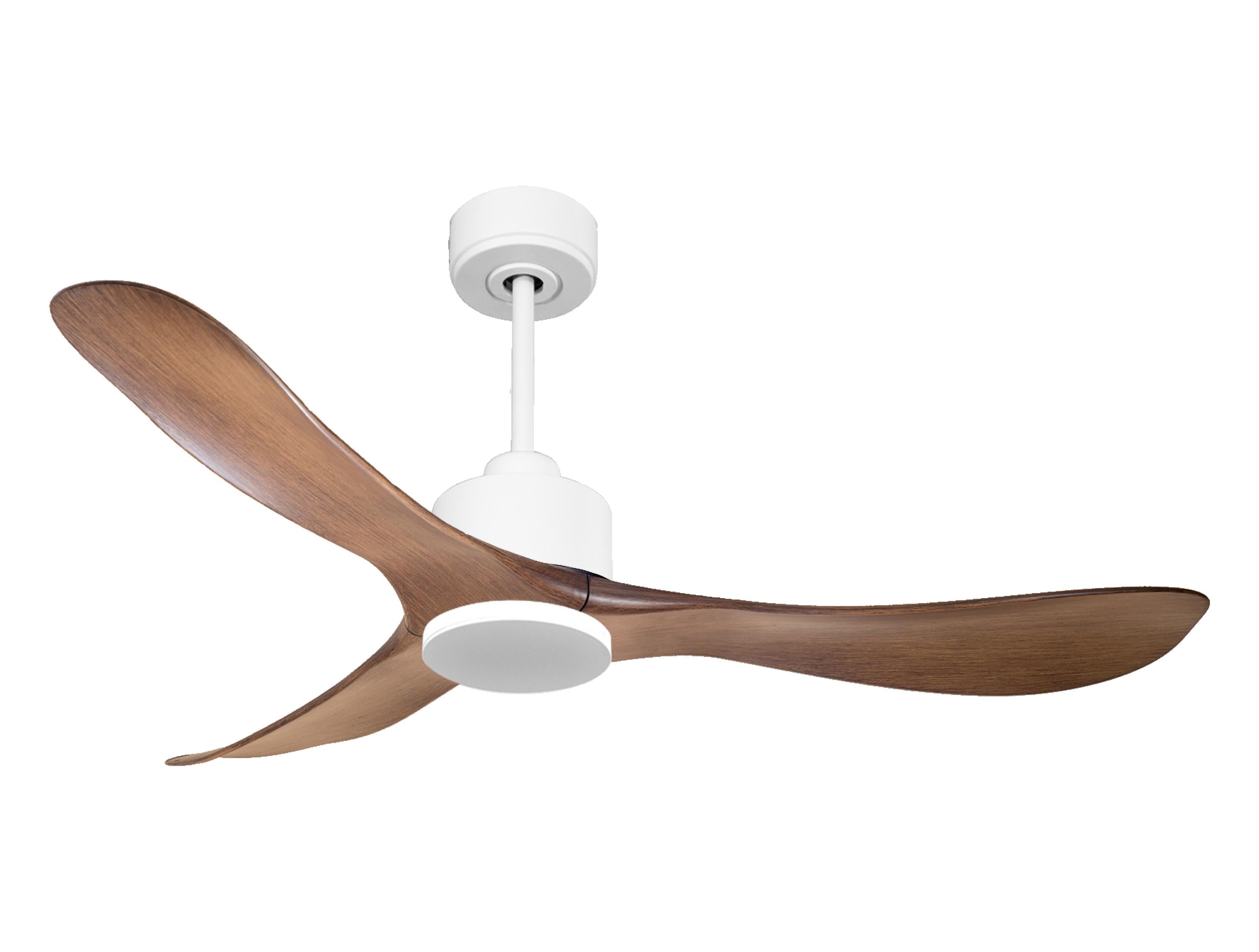 Ventilateur de plafond Réversible Thermostat Wifi Moteur à courant continu Toits en pente Télécommande Hypersilence Mémoire
