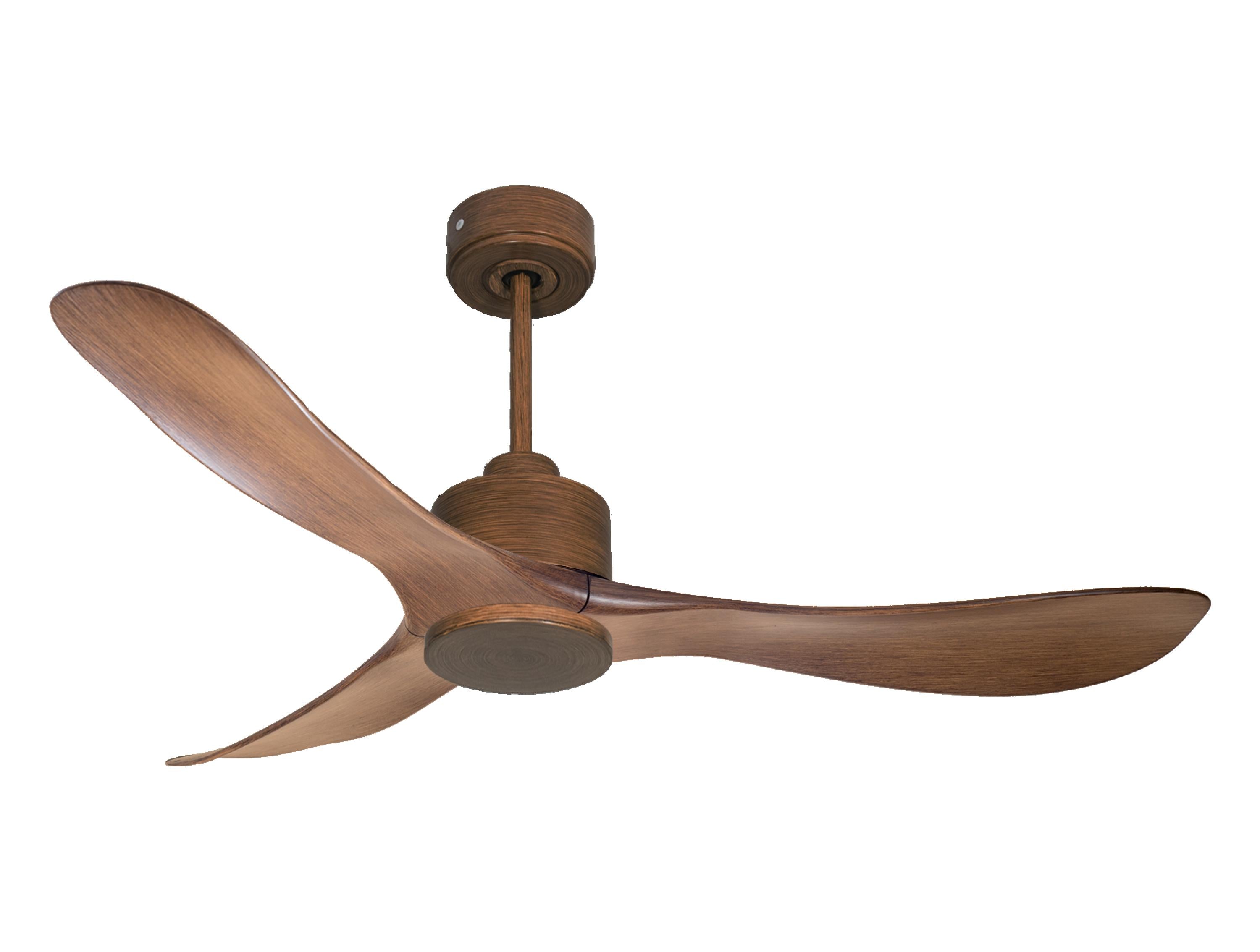 Ventilateur de plafond Réversible Thermostat Wifi Moteur à courant continu Toits en pente Télécommande Hypersilence Mémoire
