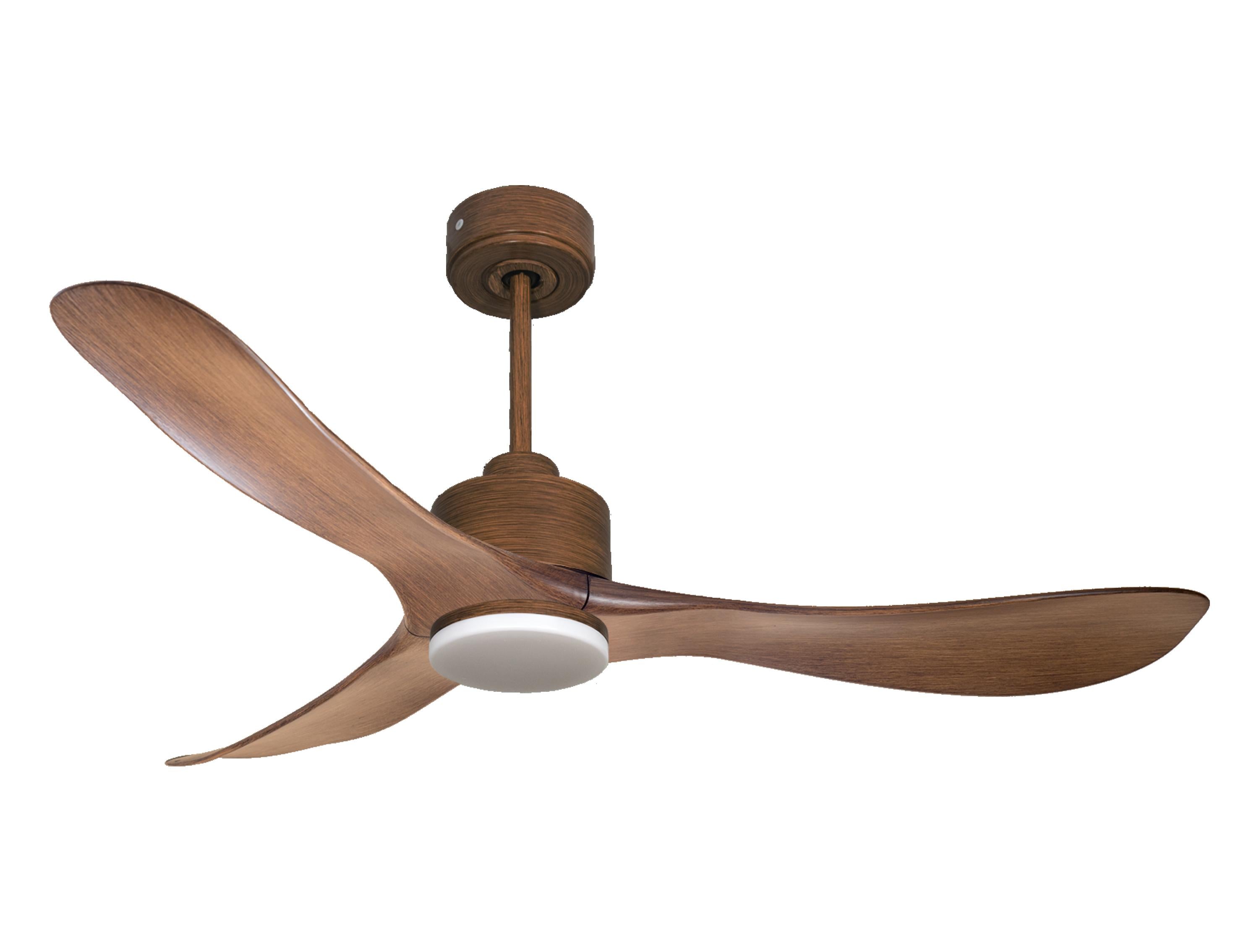 Ventilateur de plafond Réversible Thermostat Dimmable Wifi Moteur à courant continu Toits en pente Télécommande Lumière à trois tons Hypersilence Mémoire