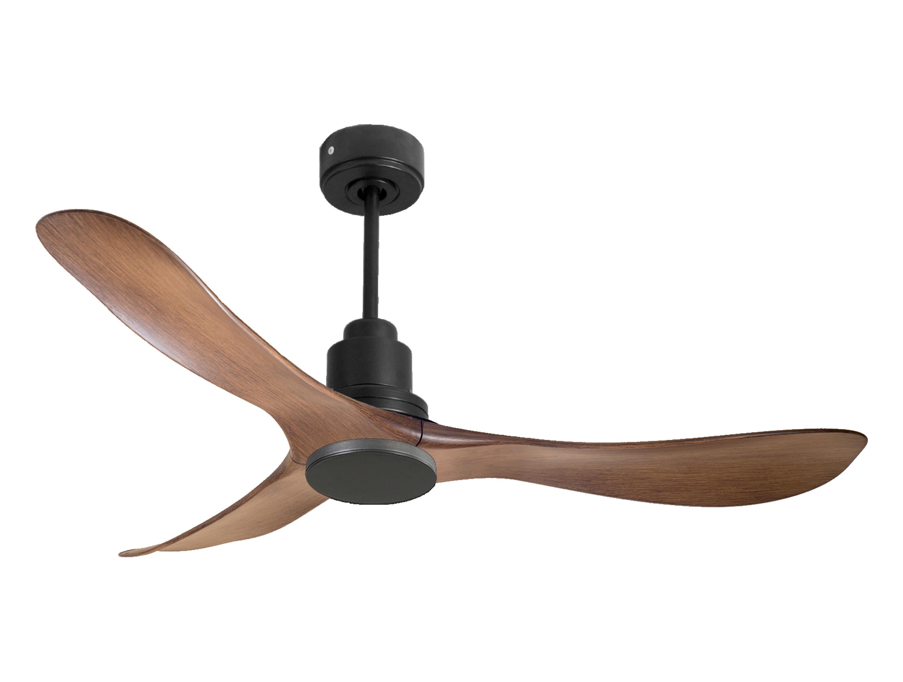 Ventilateur de plafond Réversible Thermostat Wifi Moteur à courant continu Toits en pente Télécommande Hypersilence Mémoire