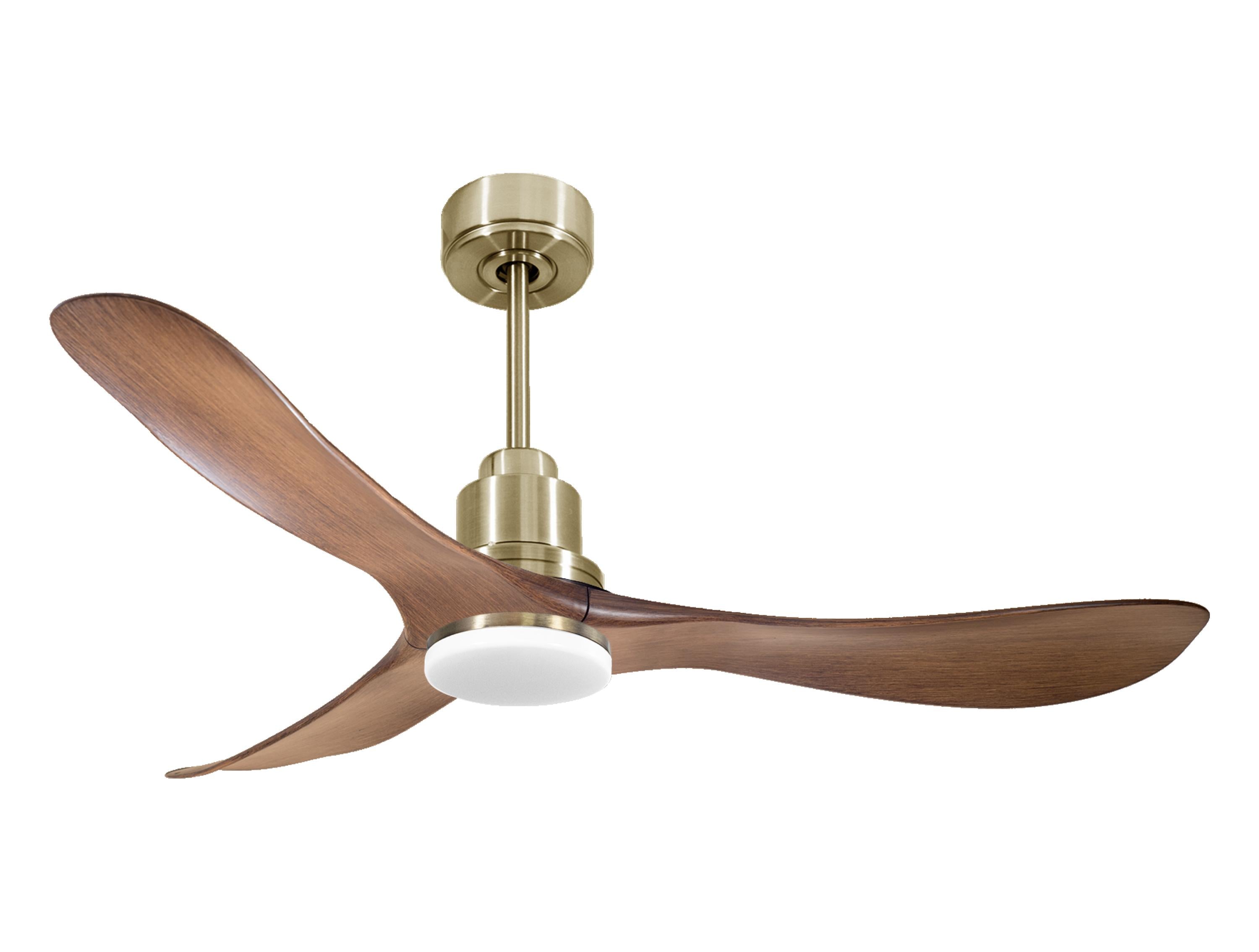 Ventilateur de plafond Réversible  Thermostat Dimmable Wifi Moteur à courant continu Toits en pente Télécommande Lumière à trois tons Hypersilence Mémoire