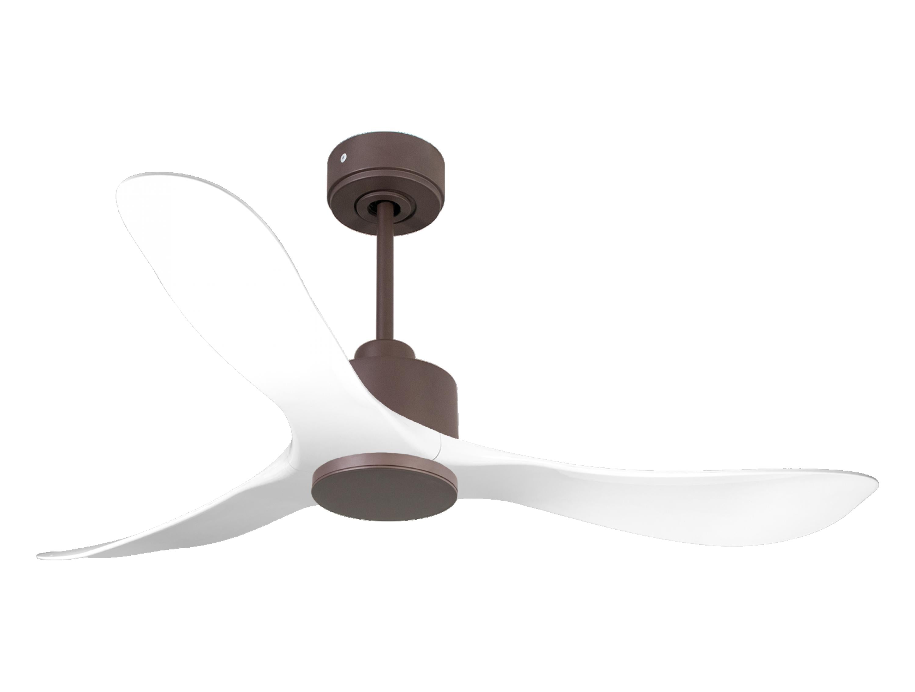 Ventilateur de plafond Réversible Thermostat Wifi Moteur à courant continu Toits en pente Télécommande Hypersilence Mémoire