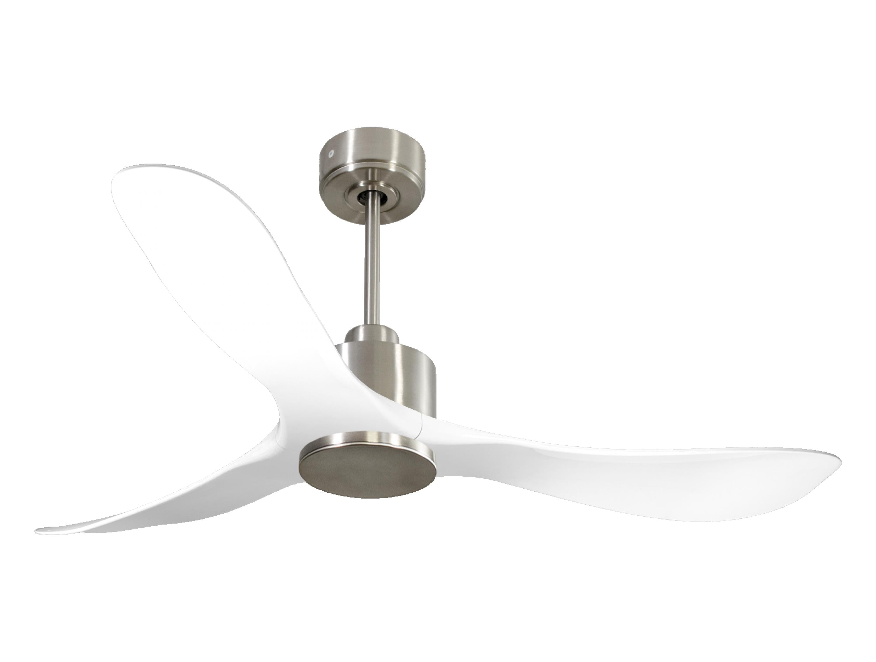 Ventilateur de plafond Réversible Thermostat Wifi Moteur à courant continu Toits en pente Télécommande Hypersilence Mémoire