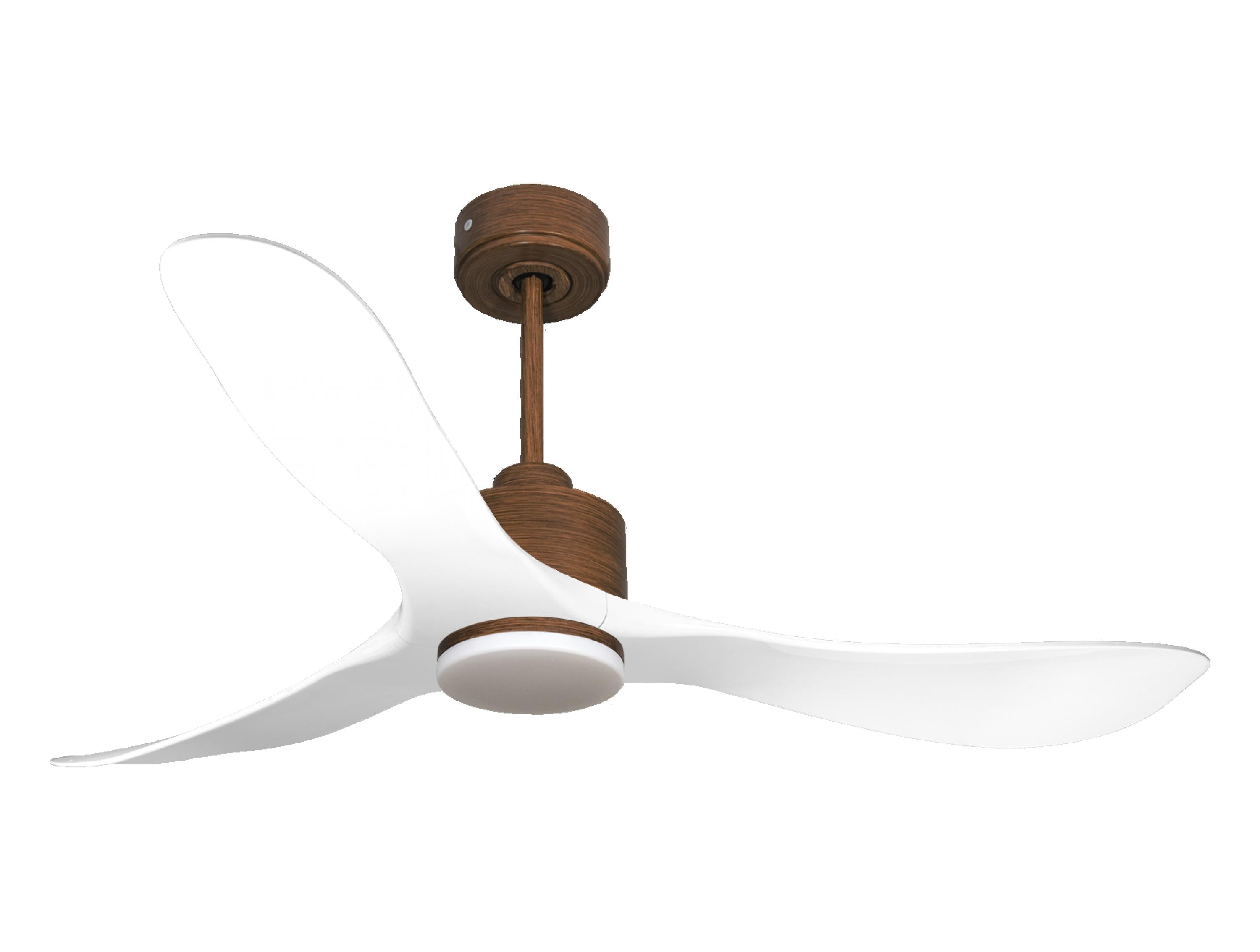 Ventilateur de plafond Réversible Thermostat Dimmable Wifi Moteur à courant continu Toits en pente Télécommande Lumière à trois tons Hypersilence Mémoire