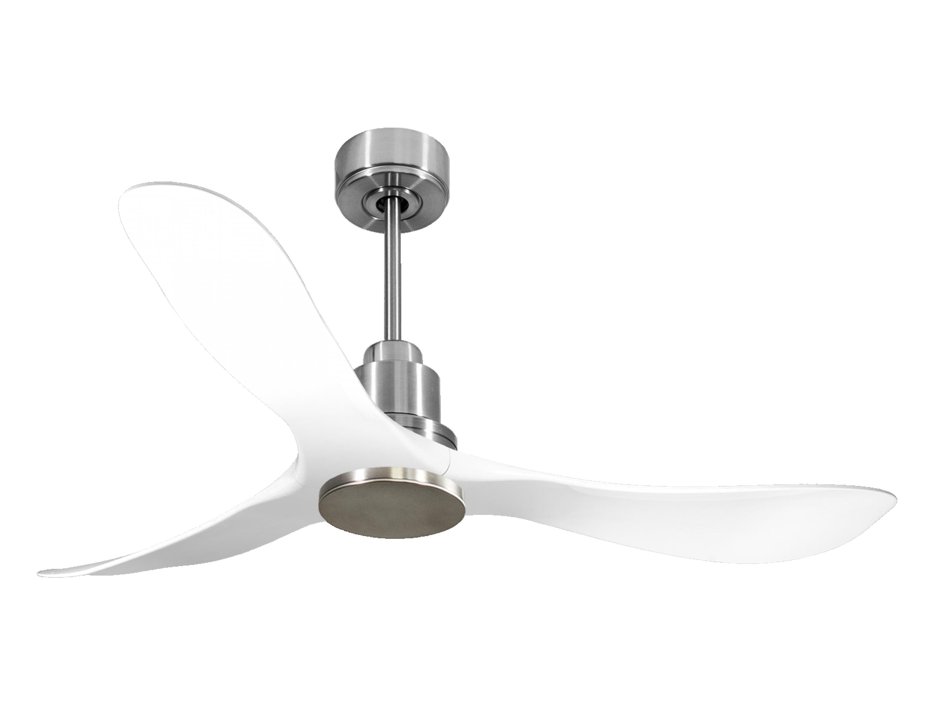 Ventilateur de plafond Réversible Thermostat Wifi Moteur à courant continu Toits en pente Télécommande Hypersilence Mémoire