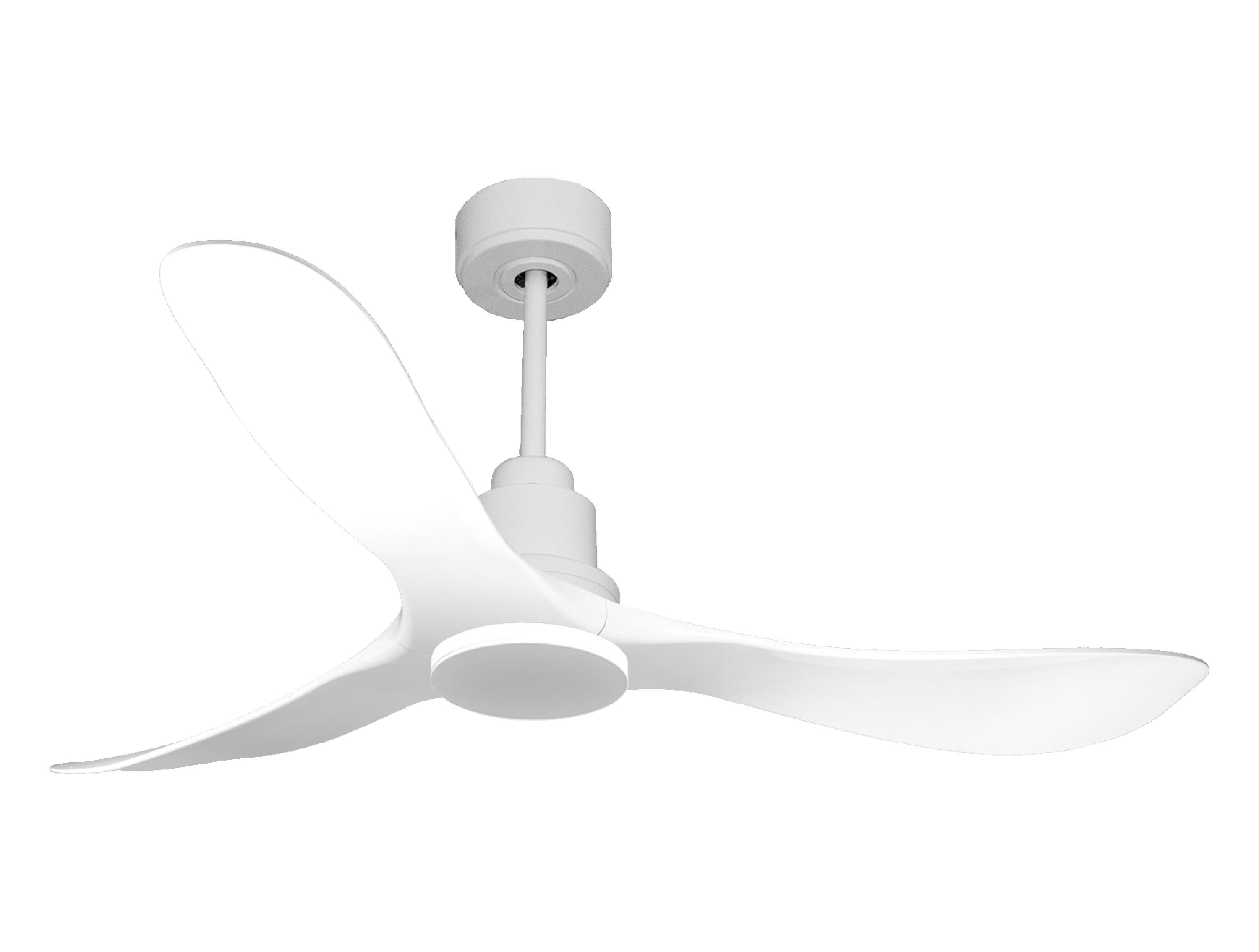 Ventilateur de plafond Réversible Thermostat Wifi Moteur à courant continu Toits en pente Télécommande Hypersilence Mémoire