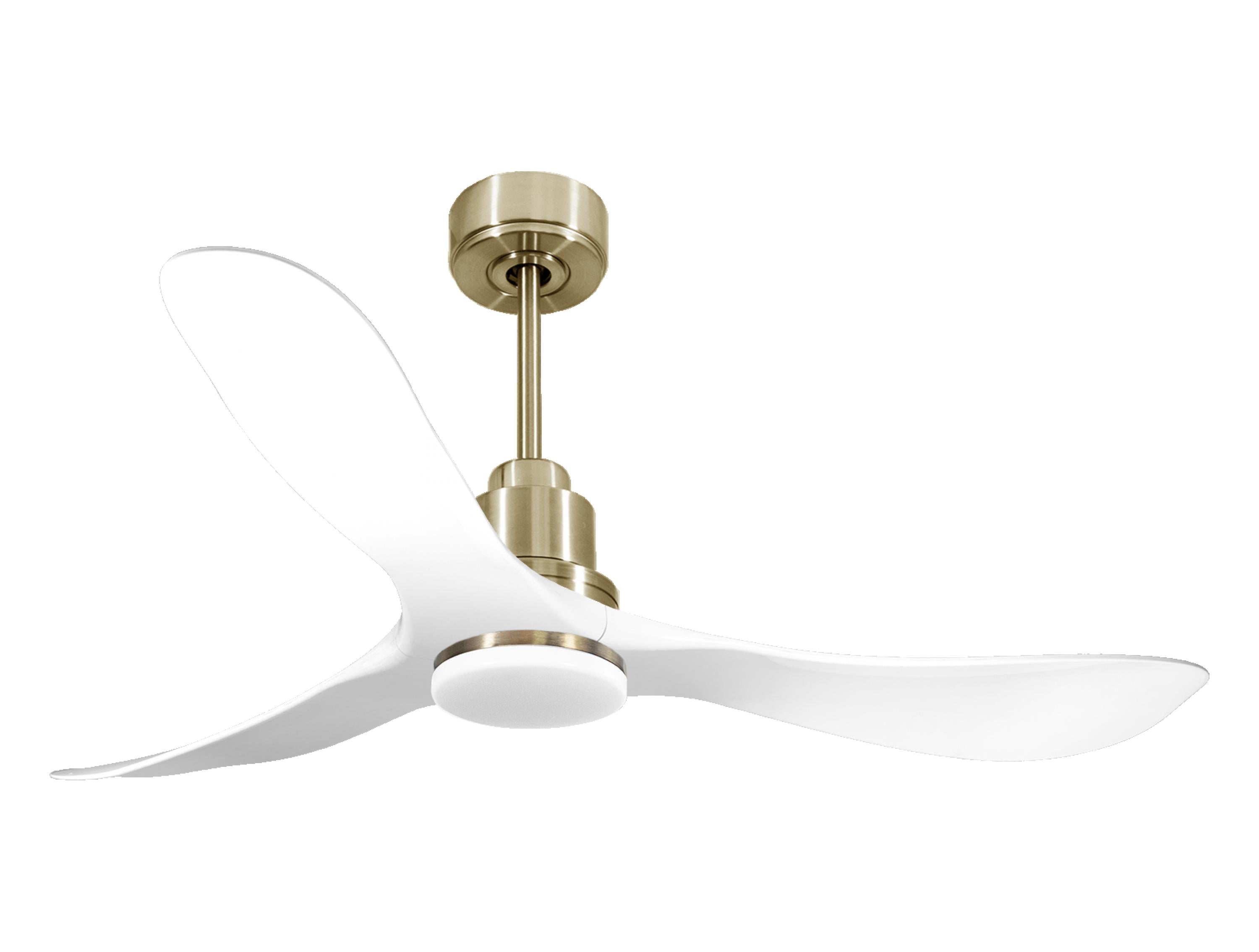 Ventilateur de plafond Réversible  Thermostat Dimmable Wifi Moteur à courant continu Toits en pente Télécommande Lumière à trois tons Hypersilence Mémoire