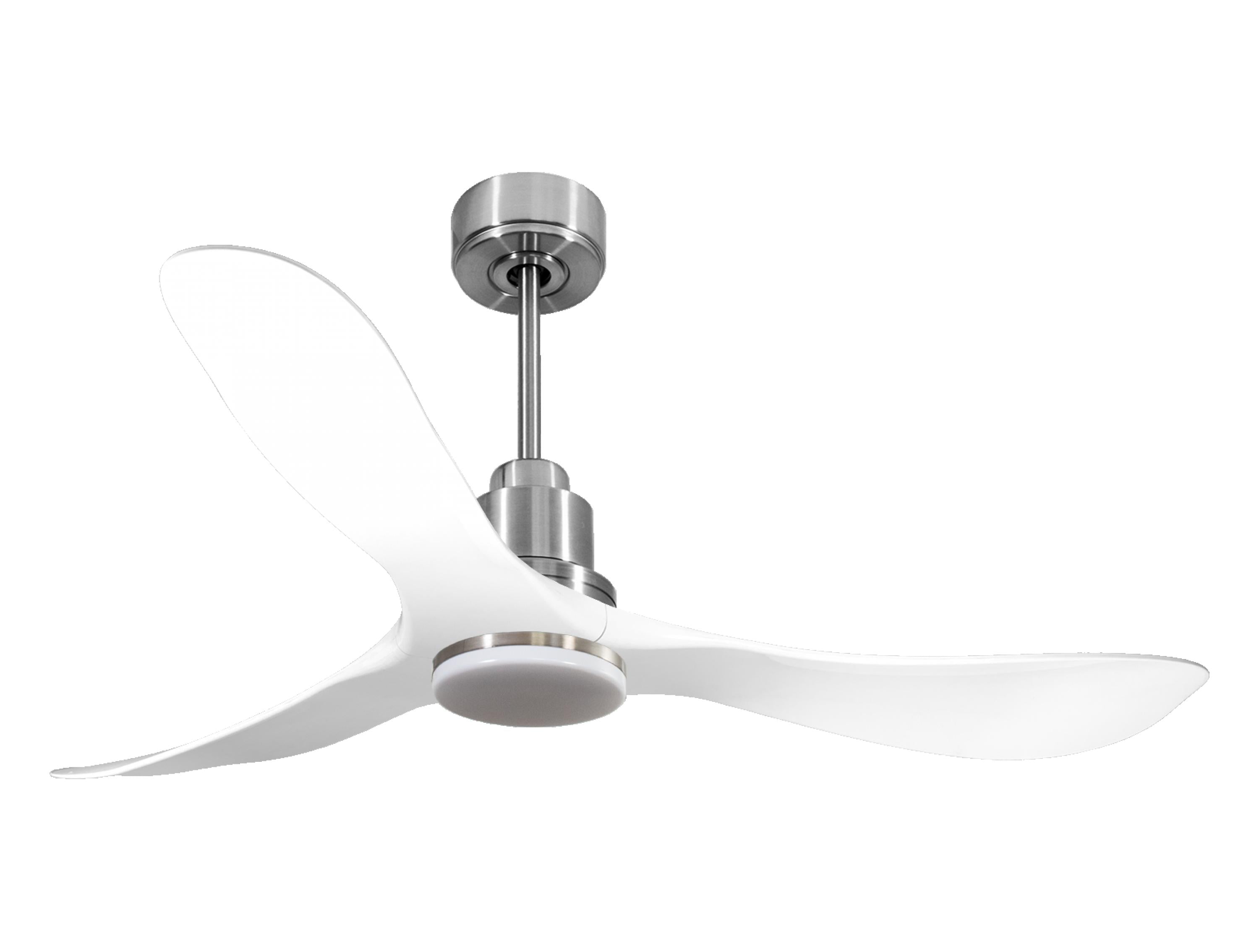 Ventilateur de plafond Réversible Thermostat Dimmable Wifi Moteur à courant continu Toits en pente Télécommande Lumière à trois tons Hypersilence Mémoire