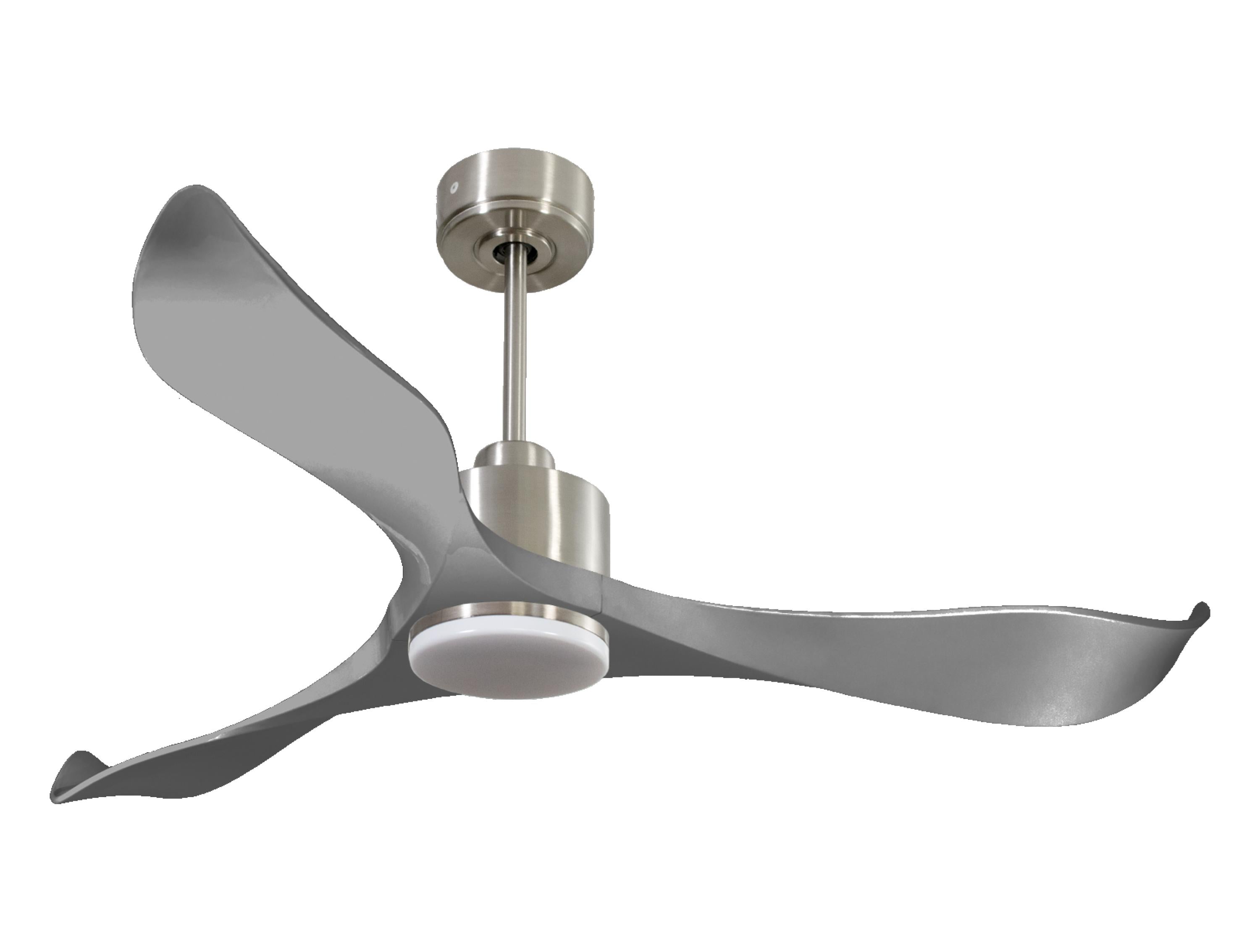 Ventilateur de plafond Réversible Thermostat Dimmable Wifi Moteur à courant continu Toits en pente Télécommande Lumière à trois tons Mémoire