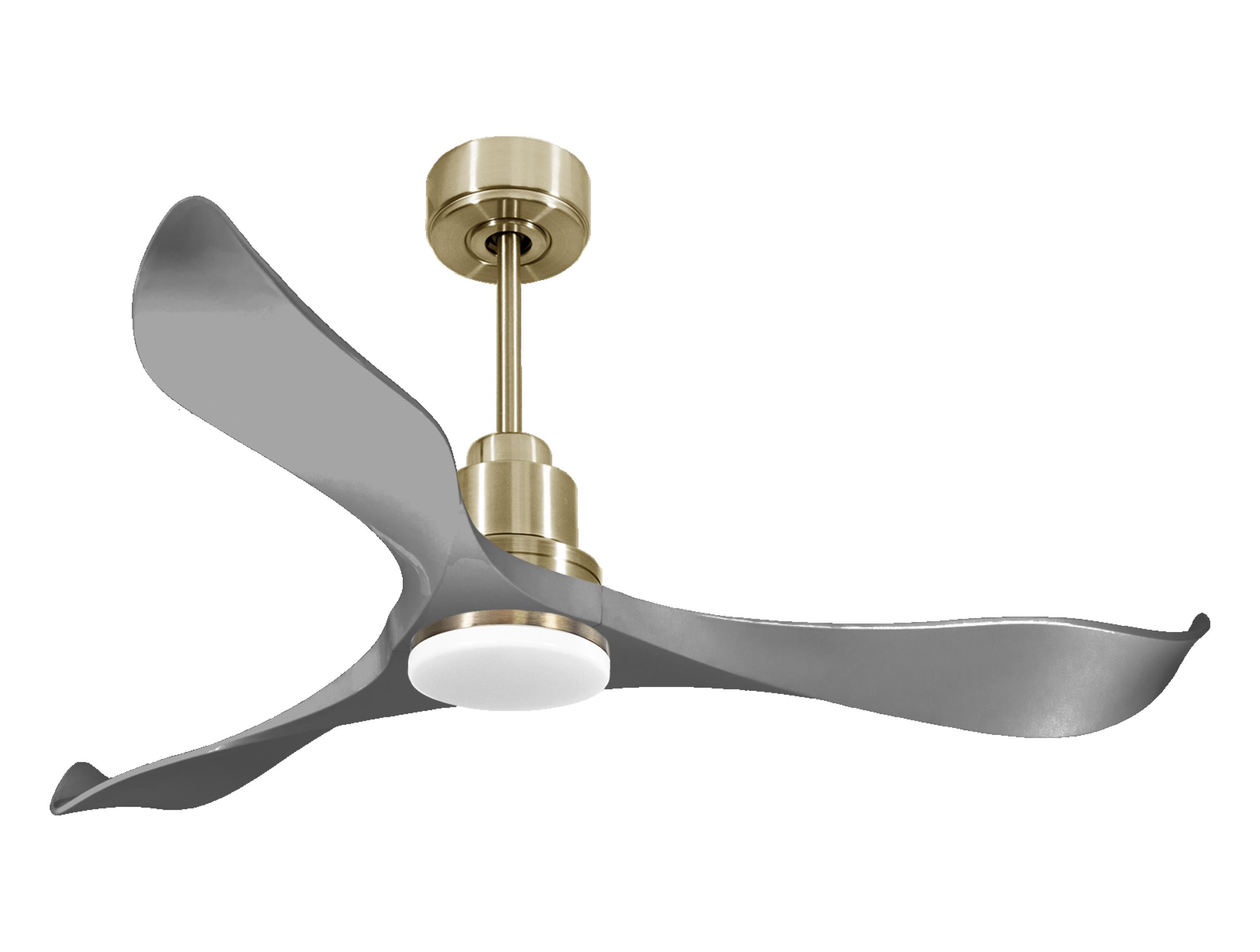 Ventilateur de plafond Réversible  Thermostat Dimmable Wifi Moteur à courant continu Toits en pente Télécommande Lumière à trois tons Hypersilence Mémoire