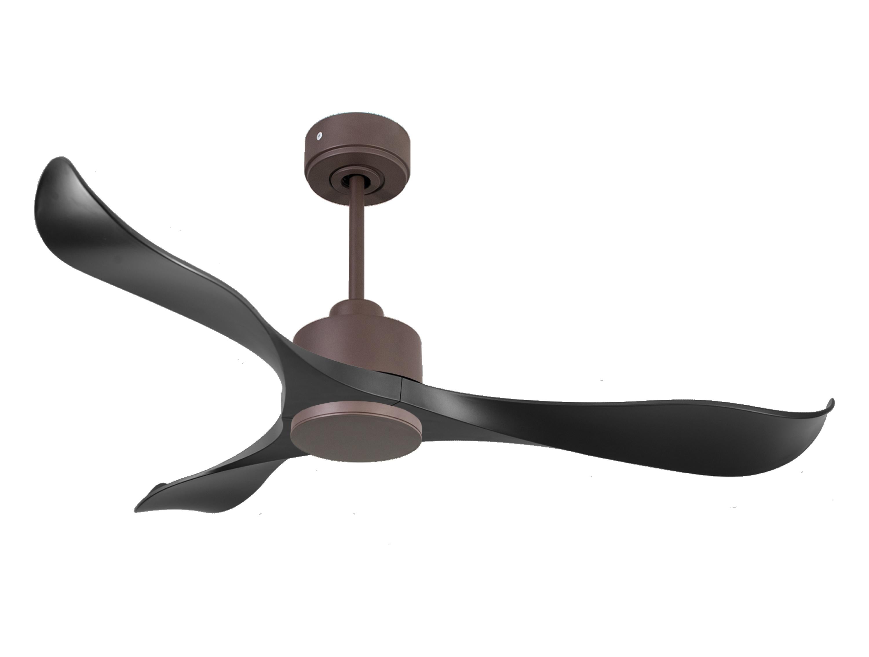 Ventilateur de plafond Réversible  Thermostat Wifi Moteur à courant continu Toits en pente Télécommande Adaptateur 2/3 Lames Hypersilence Mémoire