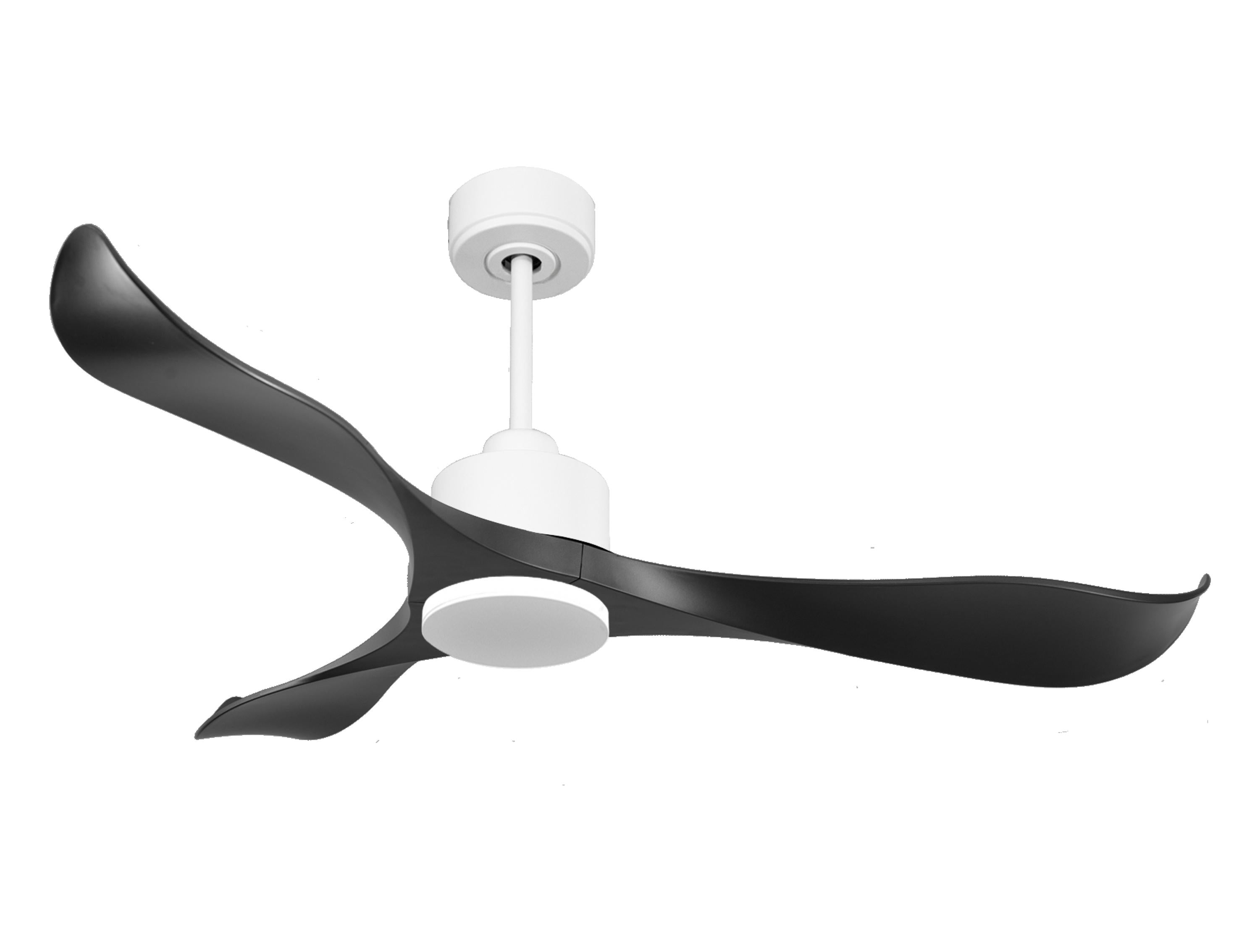 Ventilateur de plafond Réversible Thermostat Wifi Moteur à courant continu Toits en pente Télécommande Adaptateur 2/3 Lames Hypersilence Mémoire