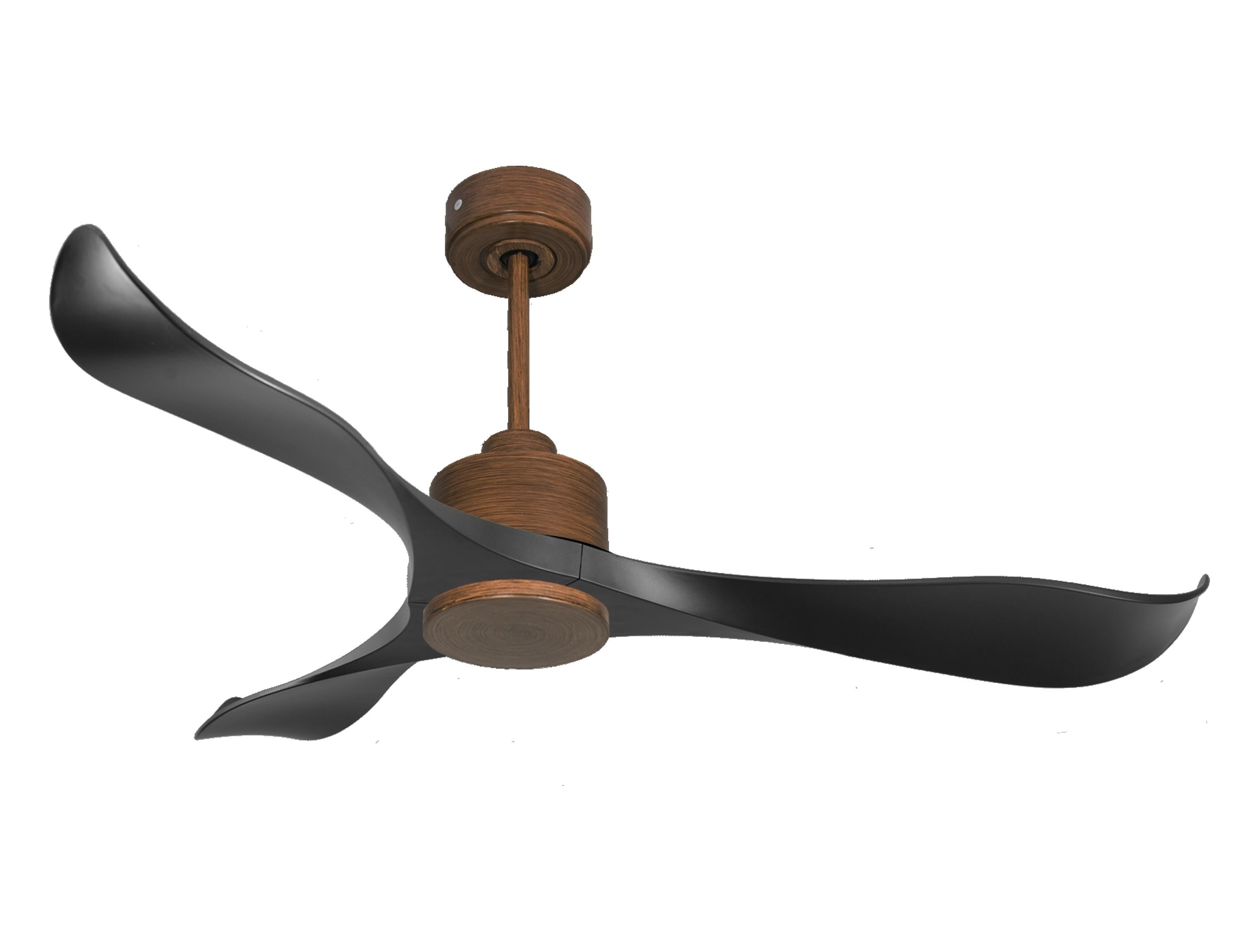 Ventilateur de plafond Réversible Thermostat Wifi Moteur à courant continu Toits en pente Télécommande Adaptateur 2/3 Lames Hypersilence Mémoire