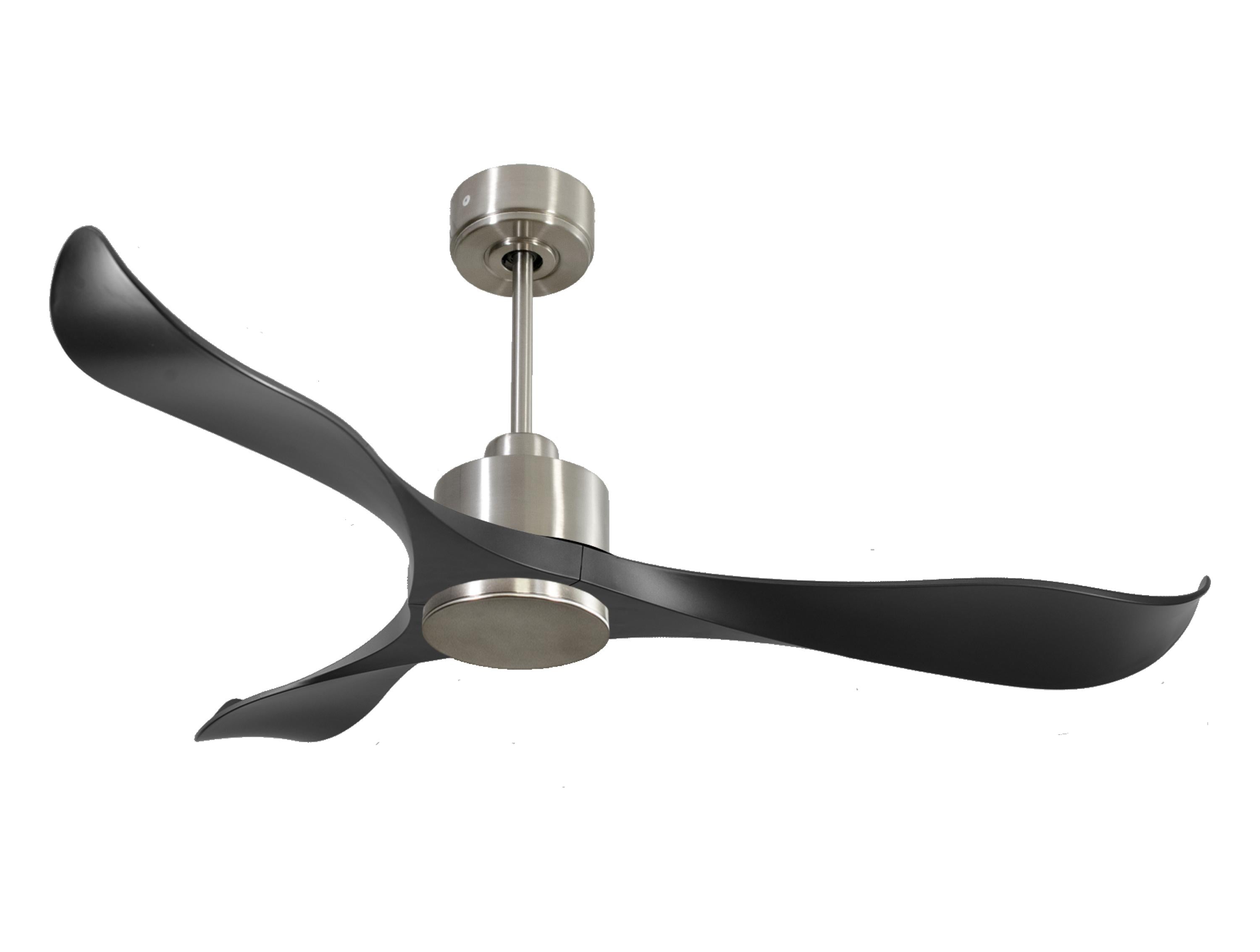 Ventilateur de plafond Réversible Thermostat Wifi Moteur à courant continu Toits en pente Télécommande Adaptateur 2/3 Lames Hypersilence Mémoire