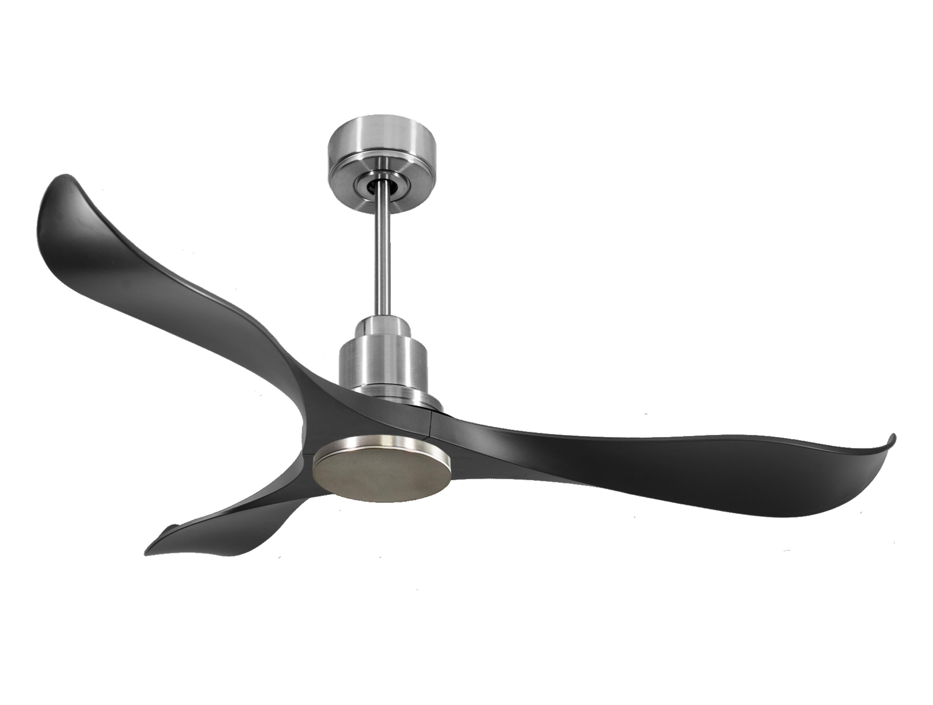 Ventilateur de plafond Réversible Thermostat Wifi Moteur à courant continu Toits en pente Télécommande Adaptateur 2/3 Lames Hypersilence Mémoire