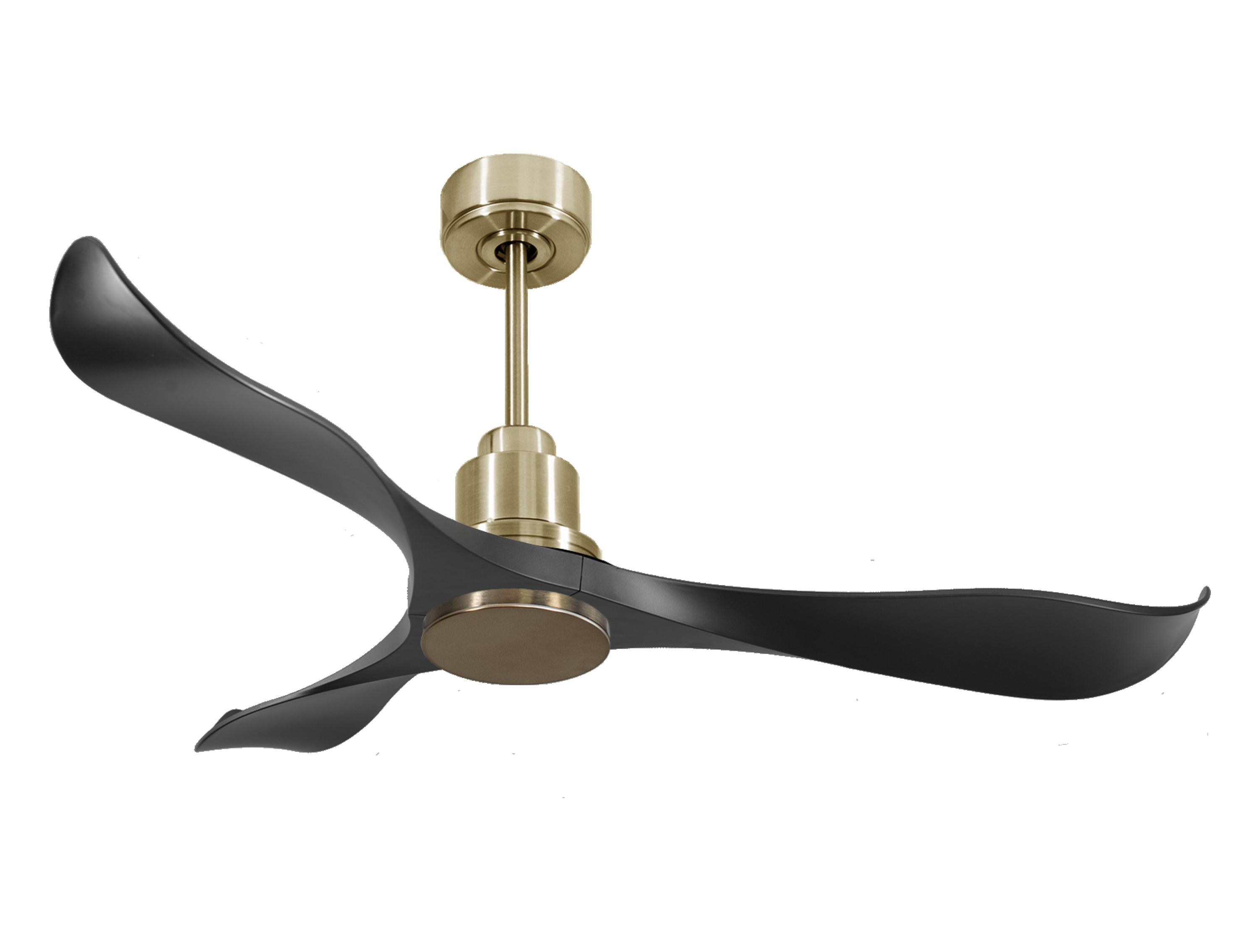 Ventilateur de plafond Réversible  Thermostat Wifi Moteur à courant continu Toits en pente Télécommande Adaptateur 2/3 Lames Hypersilence Mémoire